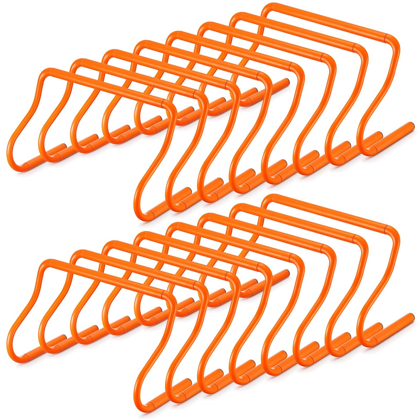 Seenelling 16 Pcs 12" Speed Agility Training Hurdles Large Size Detachable Agility Hurdles Training Equipment Set for Athletes Soccer Basketball(Orange)