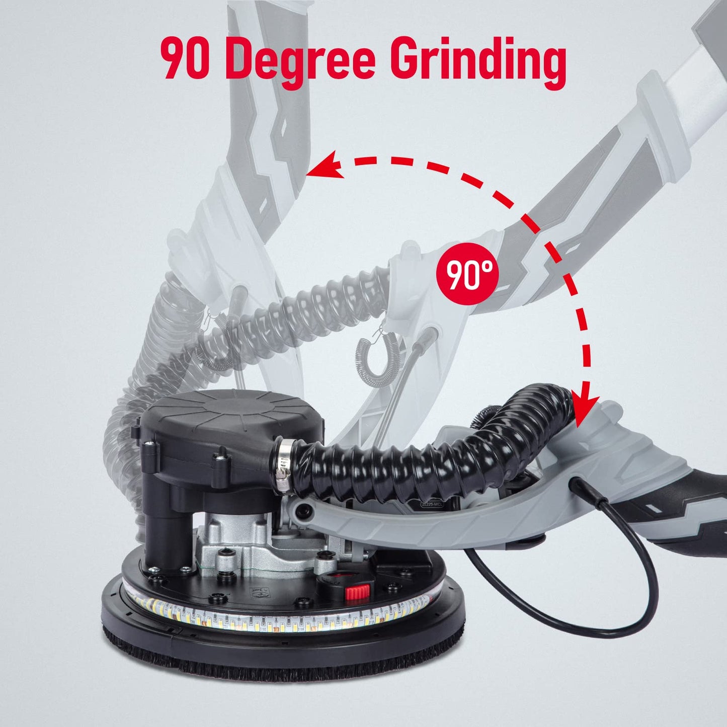 Garvee Drywall Sander, 800W Electric Sander with 12 Sanding Discs, Variable Speed 800-1800 RPM Wall Sander with Automatic Dust Removal System, LED Lights, Extendable Handle, Dust Bag & Carrying Bag