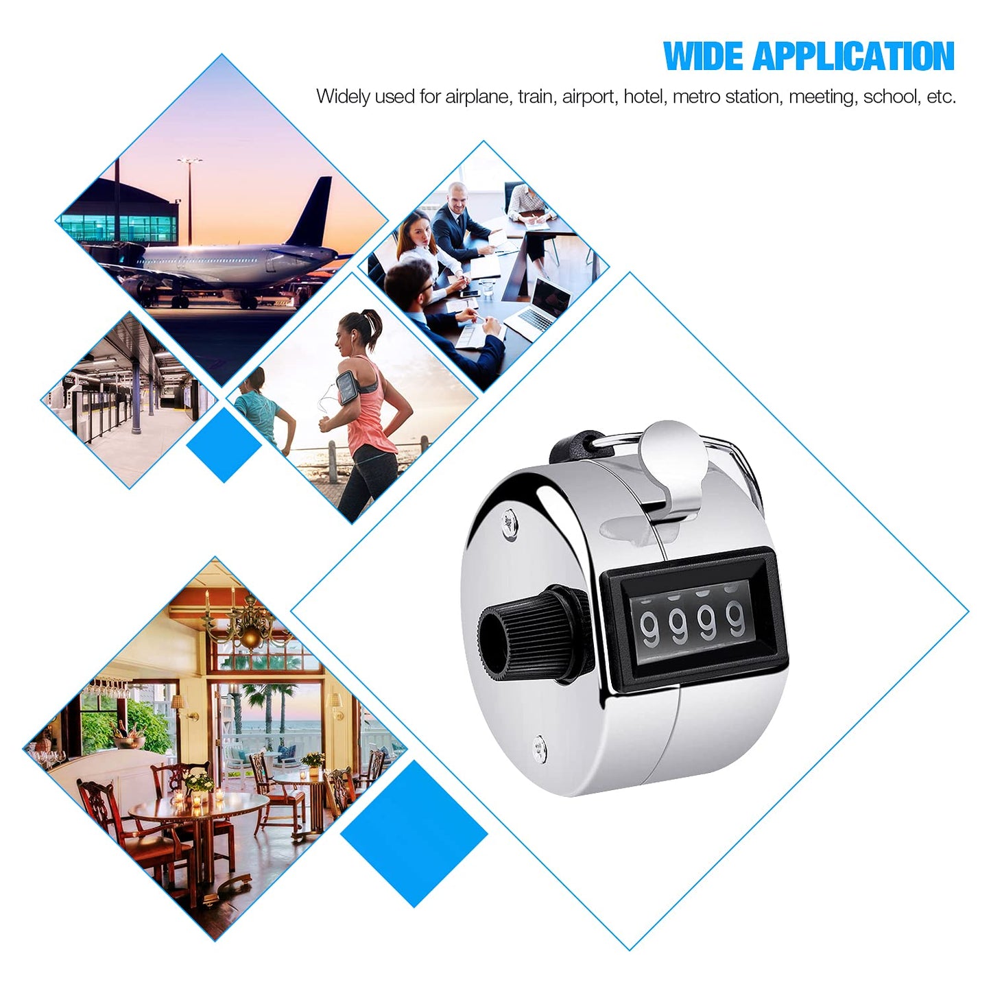 SLTG2020 2PCS Set Portable 4 Digit Handheld Number Click Golf Counter Tally Recorder