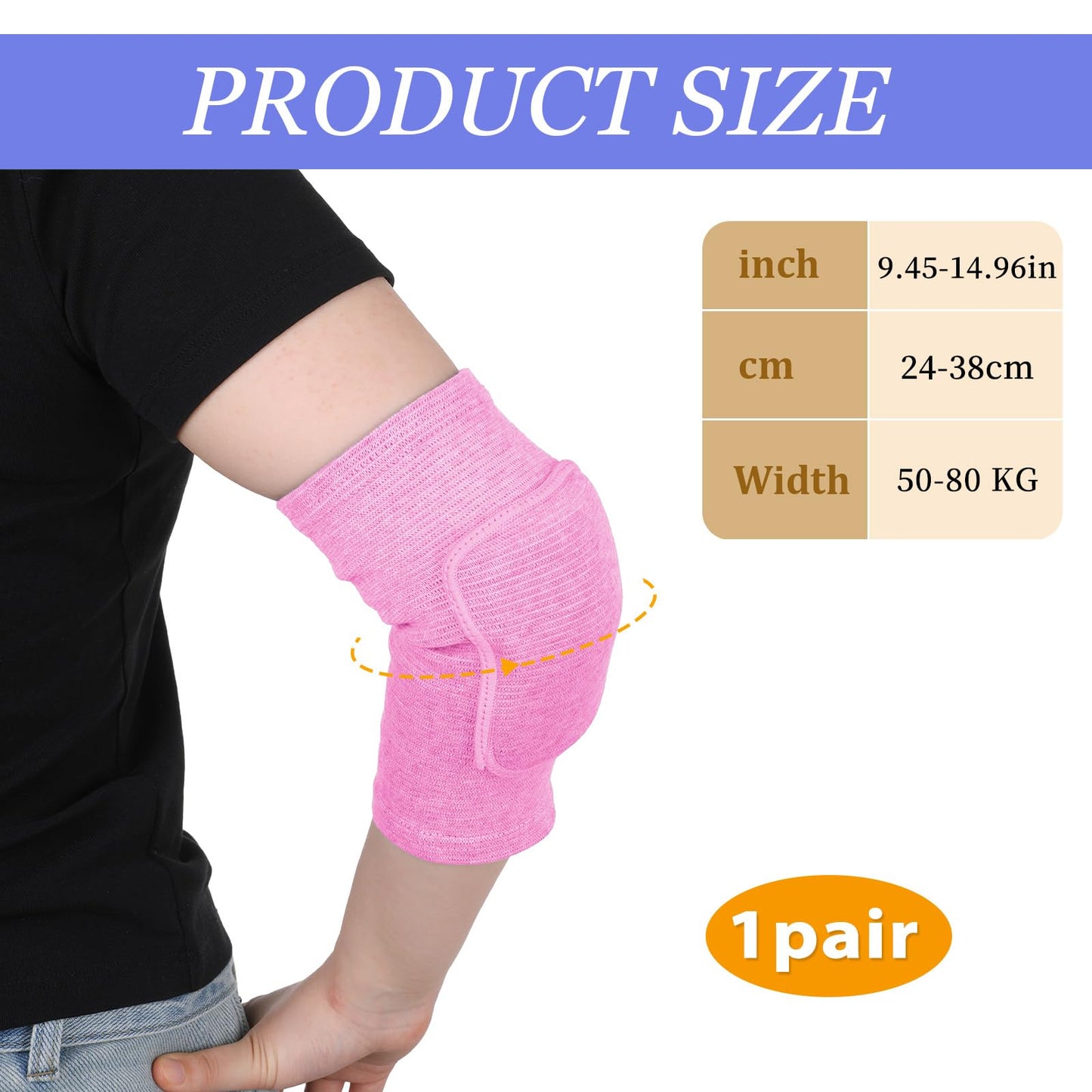 Aiyorse Compression Elbow Pads Arm Brace,Support Fitness Arm Protector Badminton Basketball Breathable Sleeve Wrap Soft Support Cushion for Men and Women(Pink)