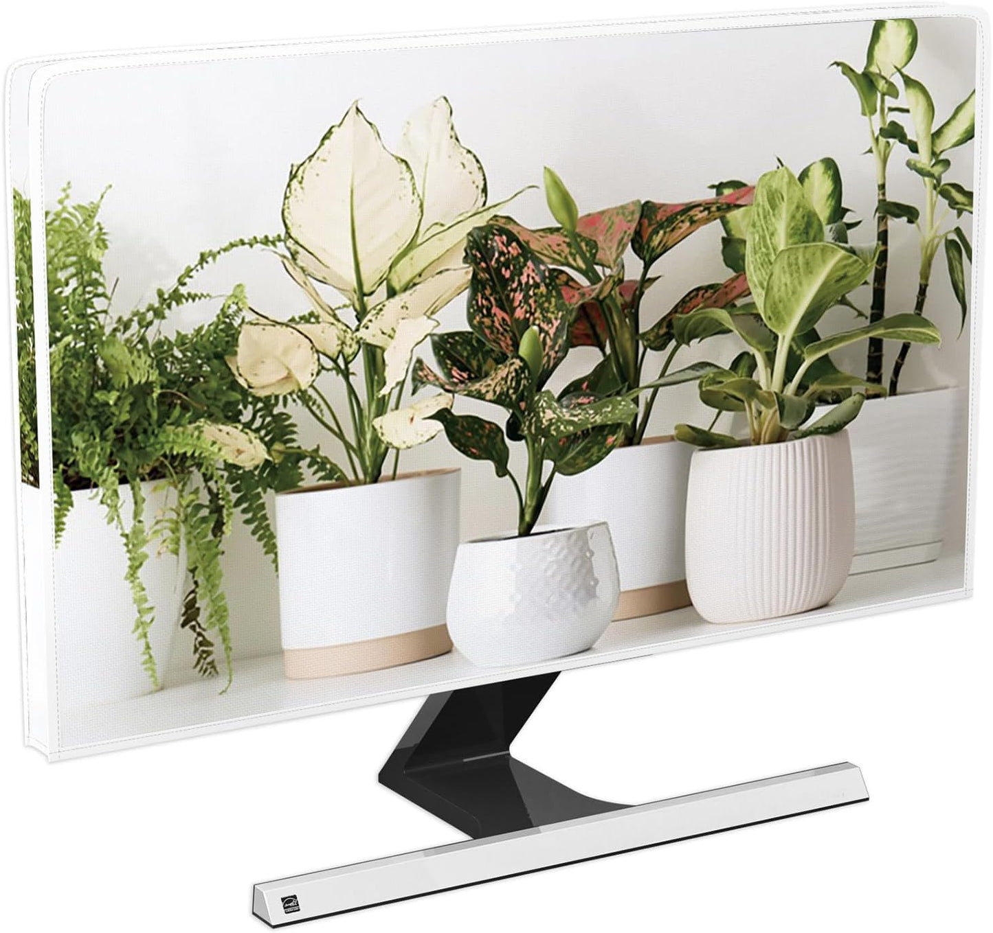 22, 23, 24, 25 Inch Baocicco Potted Plant Monitor Dust Cover Green Potting Botanical Leaf Monitor Accessories Laptop TV