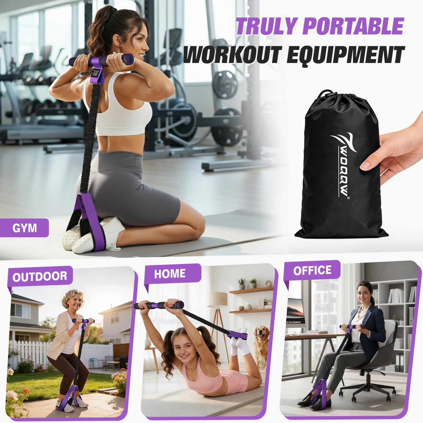 Upgraded Pedal Resistance Band with Handles, Foot Pedal Resistance Bands for Women, Core Abs Leg Training, Exercise Bands for Full Body Workout Fitness, Home Gym Equipment, Pilates & Physical Therapy