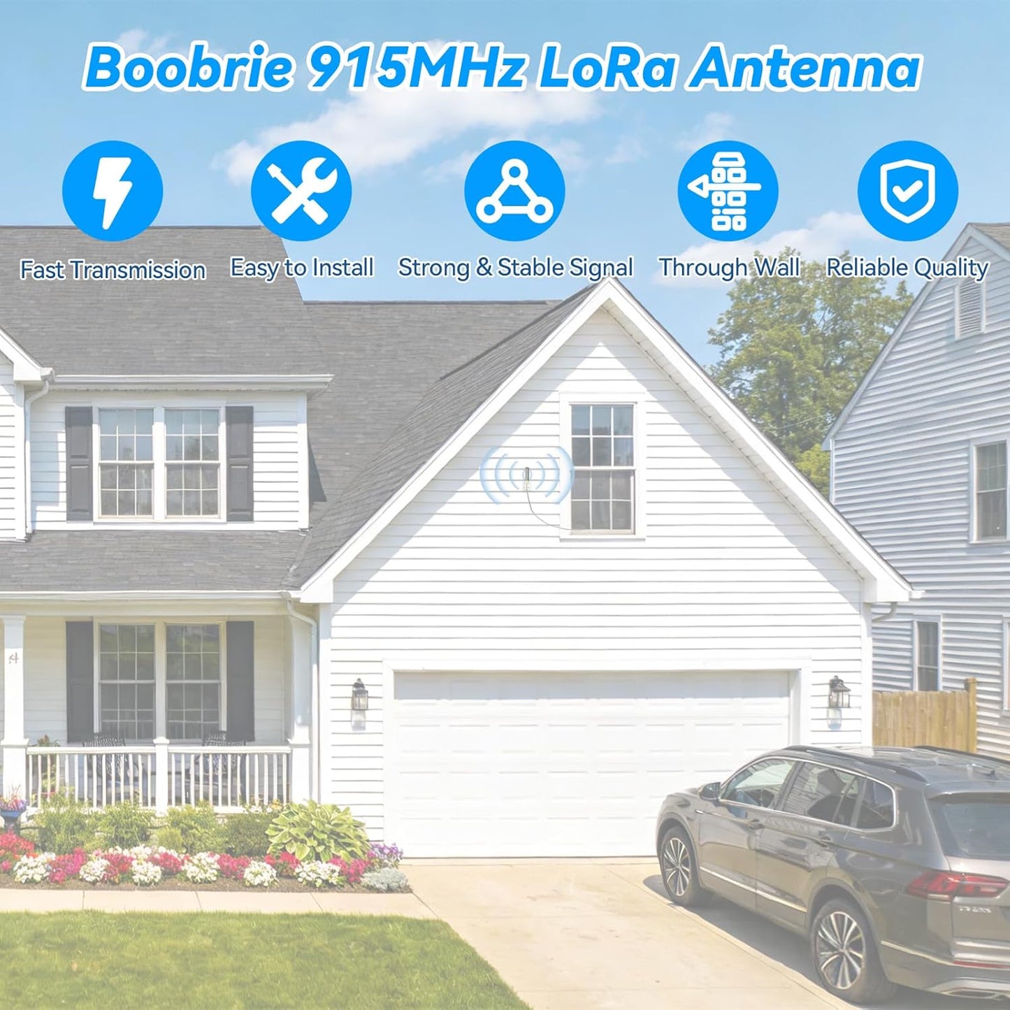 Boobrie 915Mhz 5dBi 15CM ESP32 V3 915MHz LoRa Antenna Omni-Directional SMA Male + Adapter Cable for Meshtastic LoRa