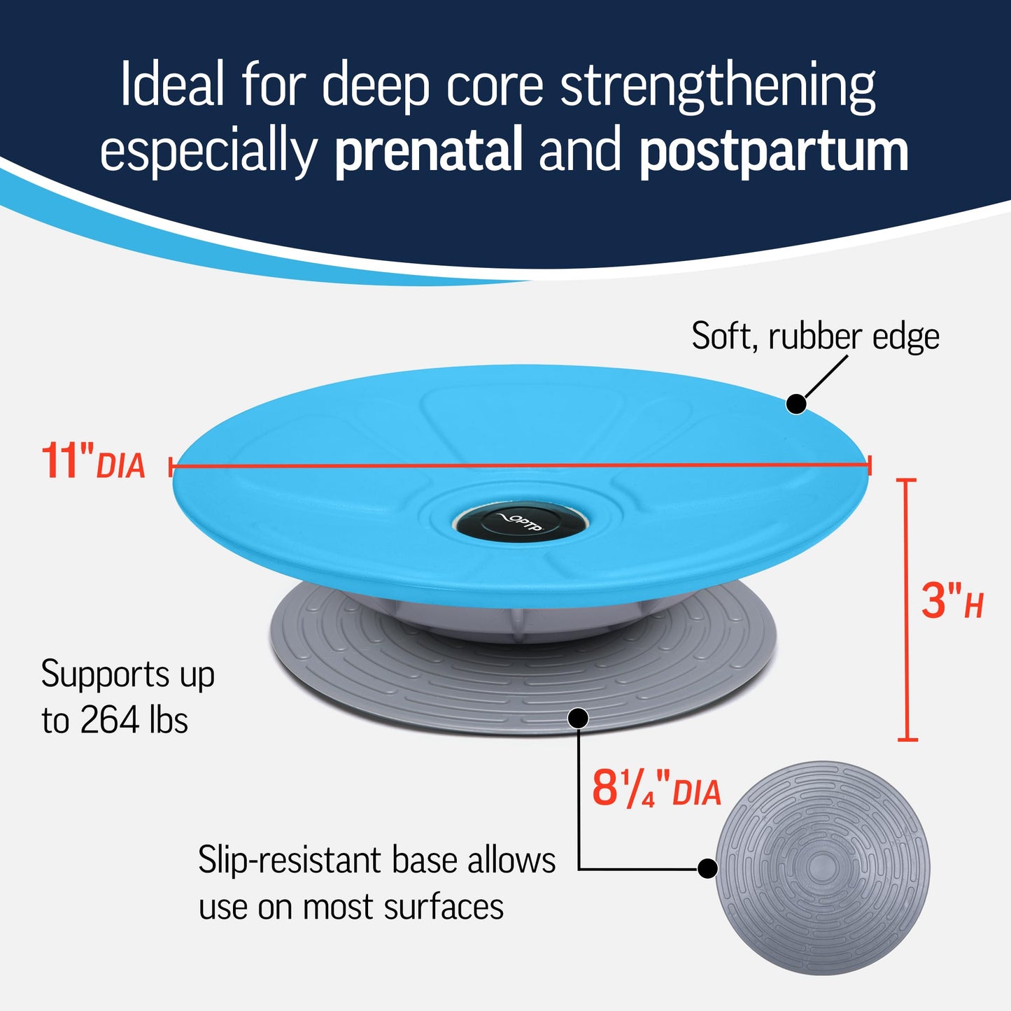 OPTP Pelvic Rocker Core Trainer – Balance Disc for Core Stability and Pelvic Floor Training – Hip Mobility Trainer and Pilates Exercise Equipment for SI Joint Support