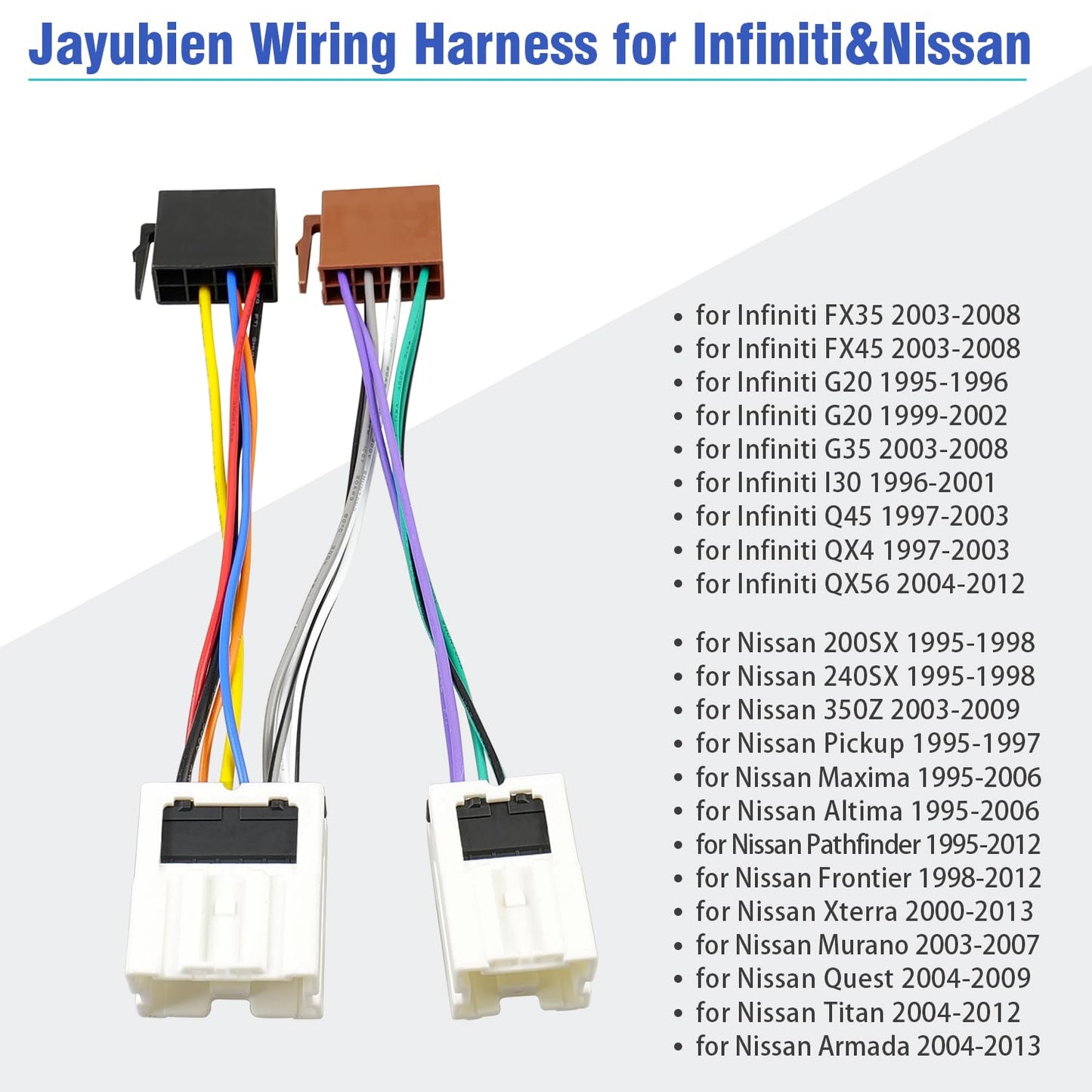 1995-2008,Compatible 1990-2008,10Pin 6Pin ISO Radio Wiring Harness for Nissan Stereo Wire Adapter with Infiniti Radio