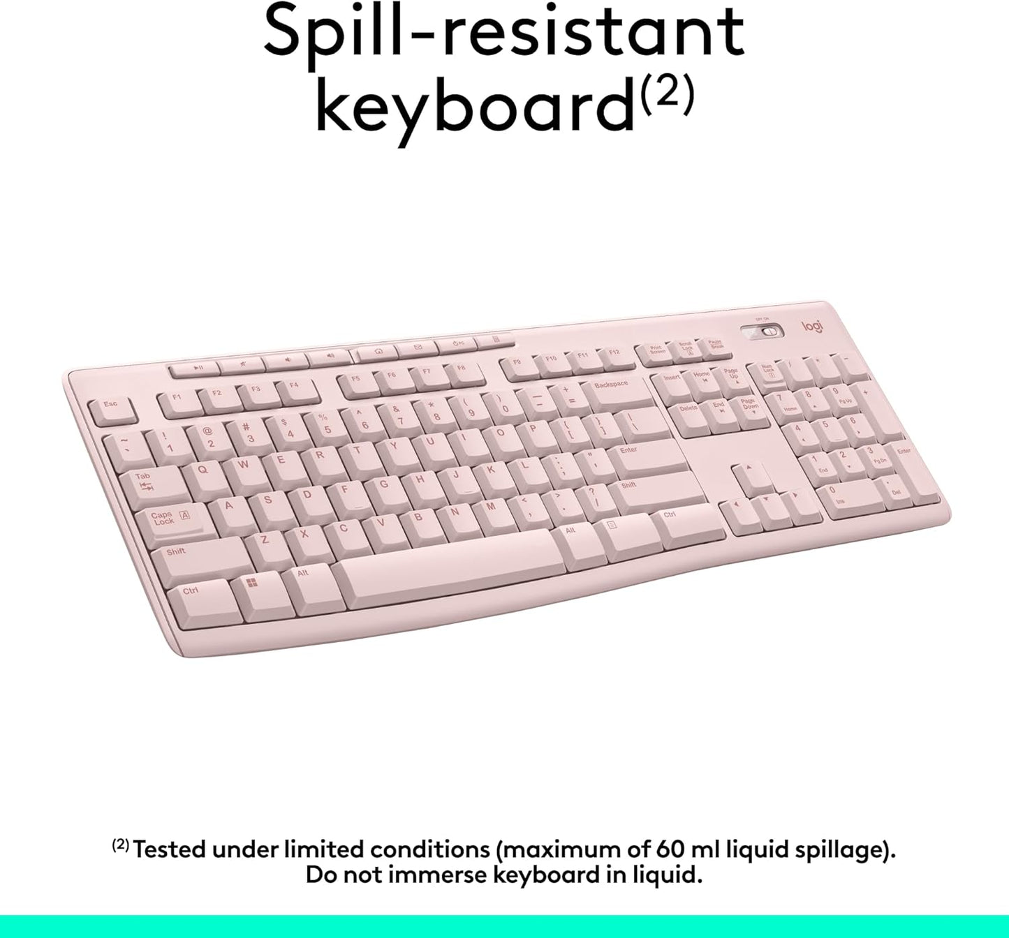 Logitech K270 2.4 8 2-Year Wireless Keyboard for Windows, GHz Wireless, Full-Size, Number Pad, Multimedia Keys, Battery