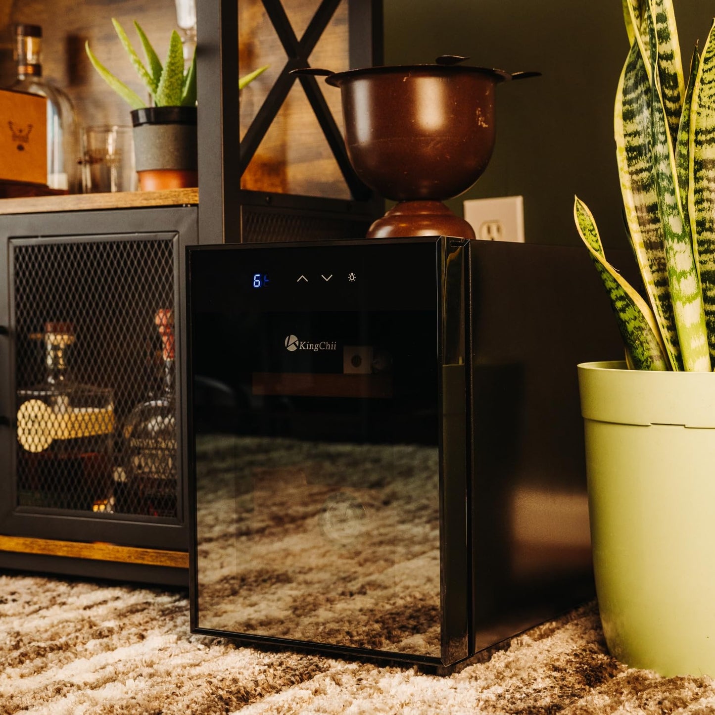 KingChii 16L Electric Cigar Humidors with Temperature Control System, Cigar Cabinet with Spanish Cedar Wood Shelves & Hygrometer, Gifts for Men (2 Layers 100 Capacity)