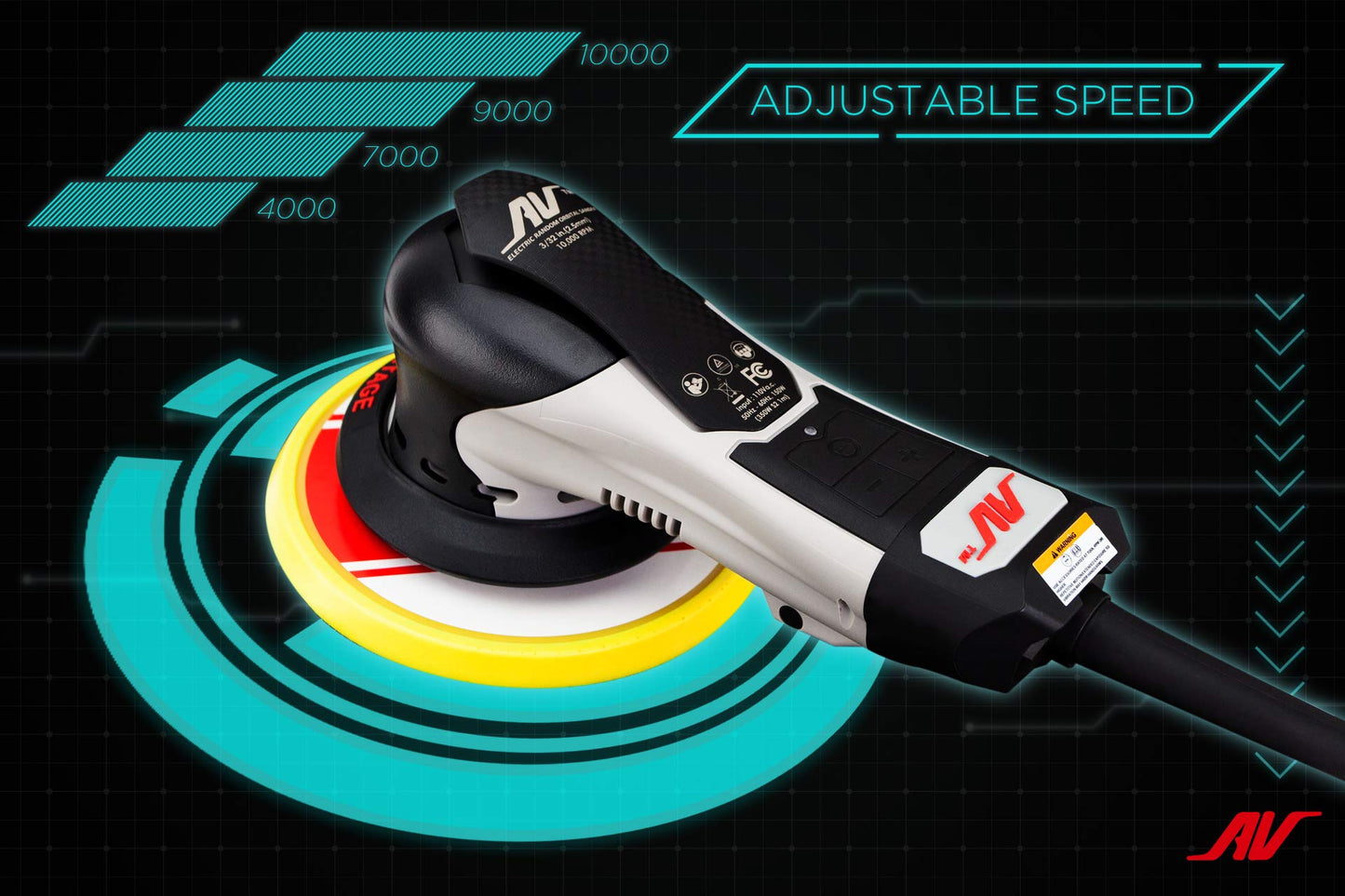 AirVANTAGE 6" Palm-Style, 2nd Generation Advanced Electric Sander Non-Vacuum with Low-Profile Pad (3/16- Hook & Loop)