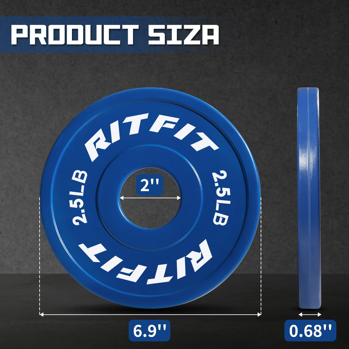 RitFit Fractional Rubber Weight Plates, Colored Bumper Plates for Starting Strength and Progressive Overload Training, Pair and Sets