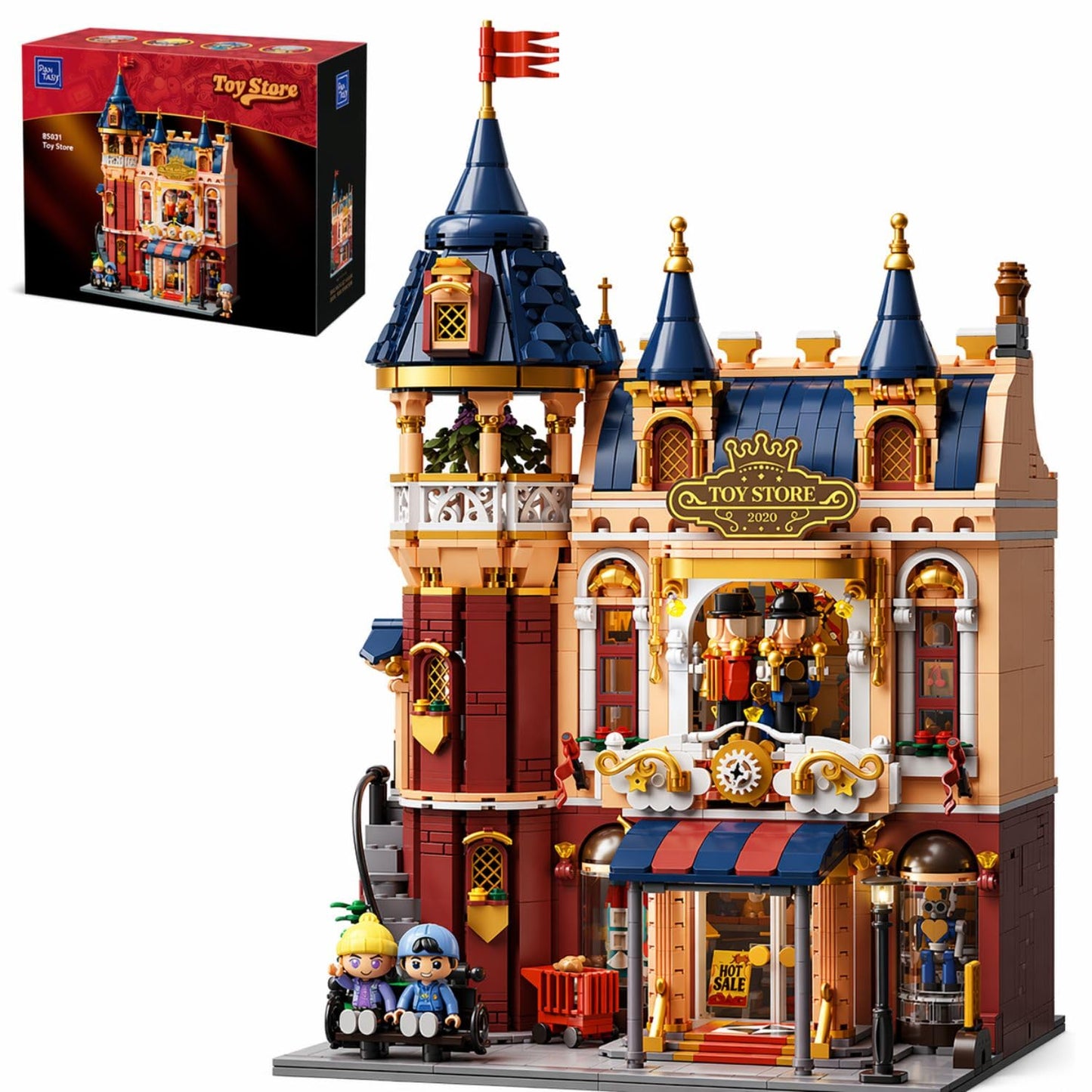 PANTASY Toy Shop Building Set for Adults, Nostalgic Modular Building with Detailed Facade & Interior Decoration, Creative Architecture Building Toy for Building Block and Design Lovers