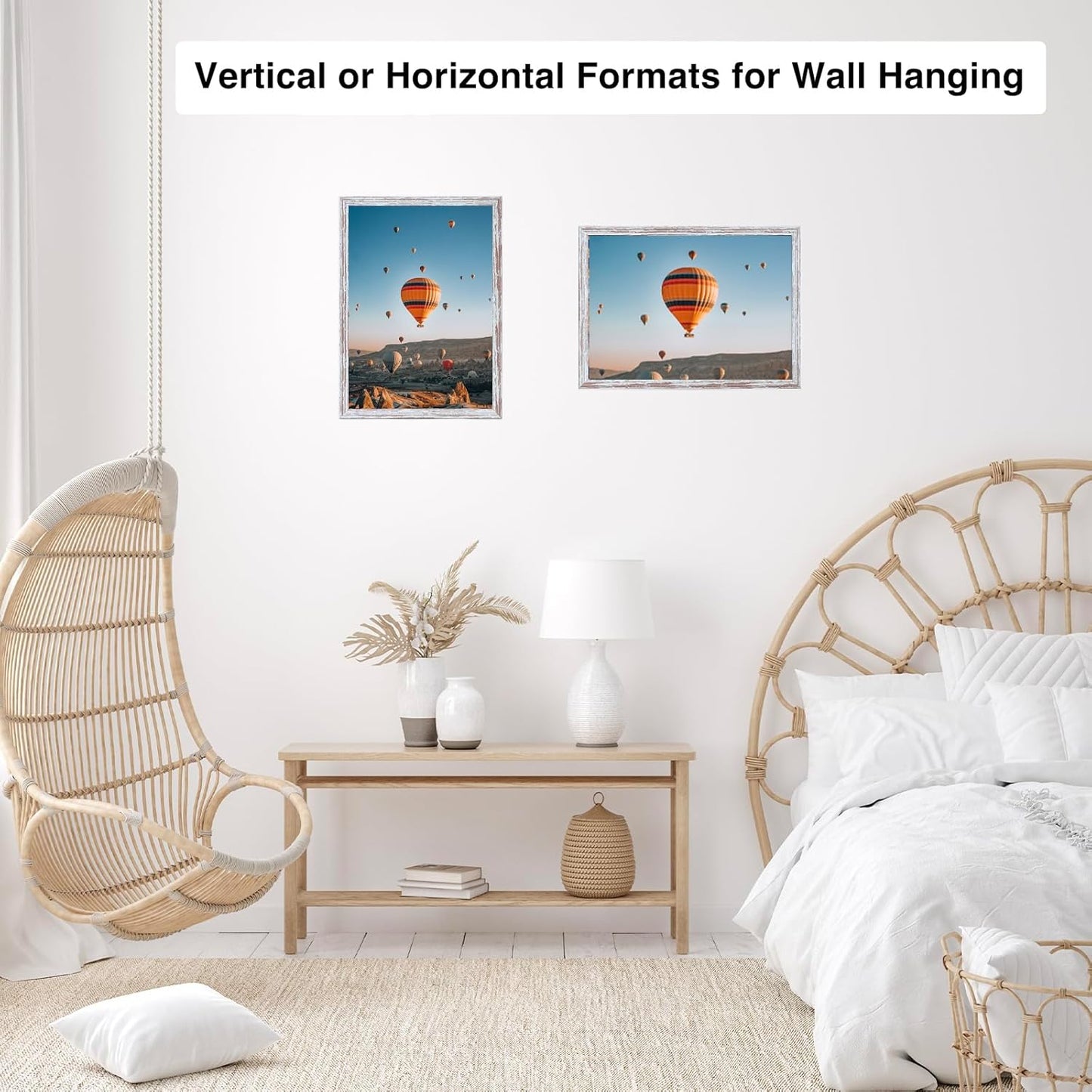 Rustic White Picture Frame by [Brand Name] - 8.5x11 Wall & Tabletop Display | Durable Shatter-Resistant Plexiglass