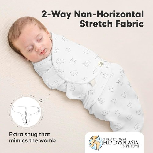 ABC Land Organic Baby Swaddle Sleep Sacks - Soft & Snug for Newborns 0-3 Months | 3-Pack Nursery Blankets