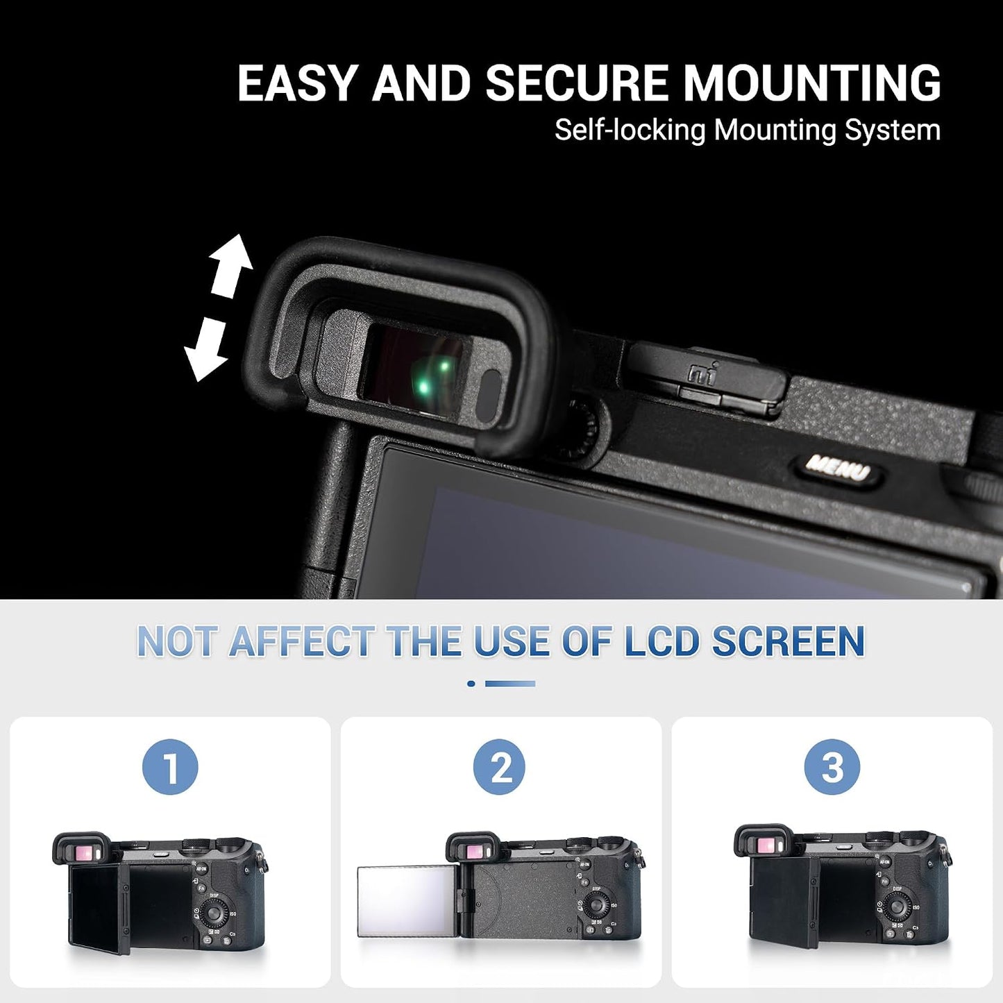 2-Pack FDA-EP20 FA-SHC1M A6700 JJC Eyecup Eyepiece Eye Cup & Hot Shoe Cover Cap for Sony Camera