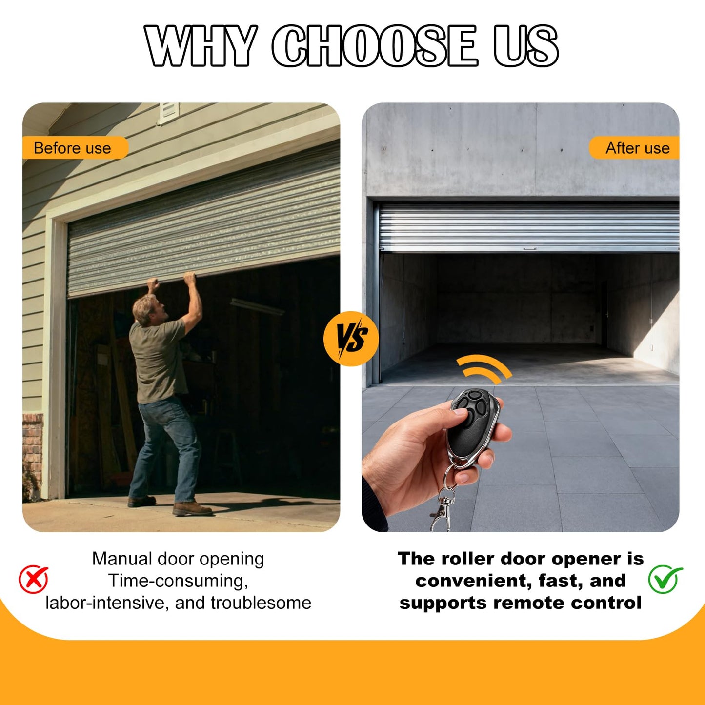 Automatic Roll Up Door Opener, 110V 100W Commercial Rolling Opener Commerial Garage Roller Door Opener with 2 Powerful 1000N Motor with 2 Remotes for Garage Warehouse Store Barn Farm (White)