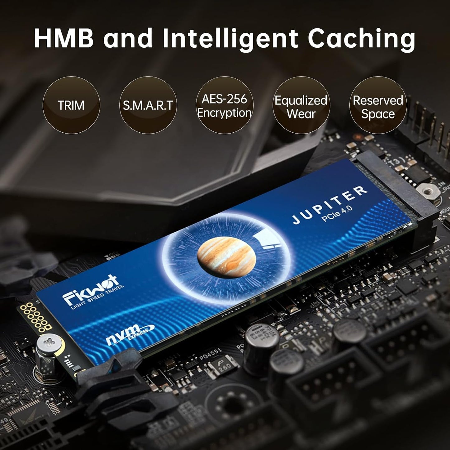 Fikwot FX991 M.2 SSD 4TB NVMe SSD M2 2280 PCIe Gen 4x4, Read Up to 7000MB/s, Internal Solid State Drive for PS5 Laptop Desktop 3D QLC NAND