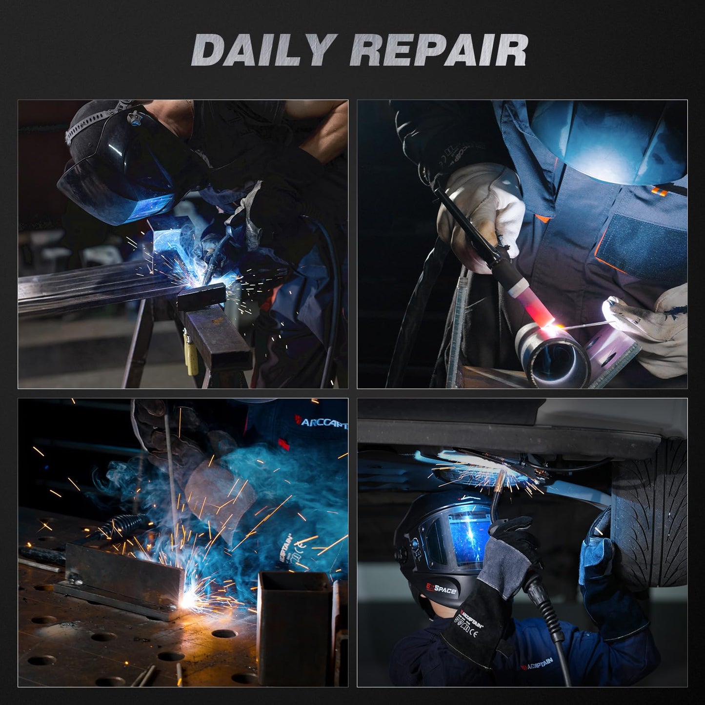 ARCCAPTAIN Pulse MIG Welder, 200A 7 In 1 Pulse MIG/Gas MIG/Flux Core MIG/Stick/Lift TIG/Spot Welding/Spool Gun 110V 220V Aluminum Welding Thin Sheet Metal Welding Machine with LED Digital Display