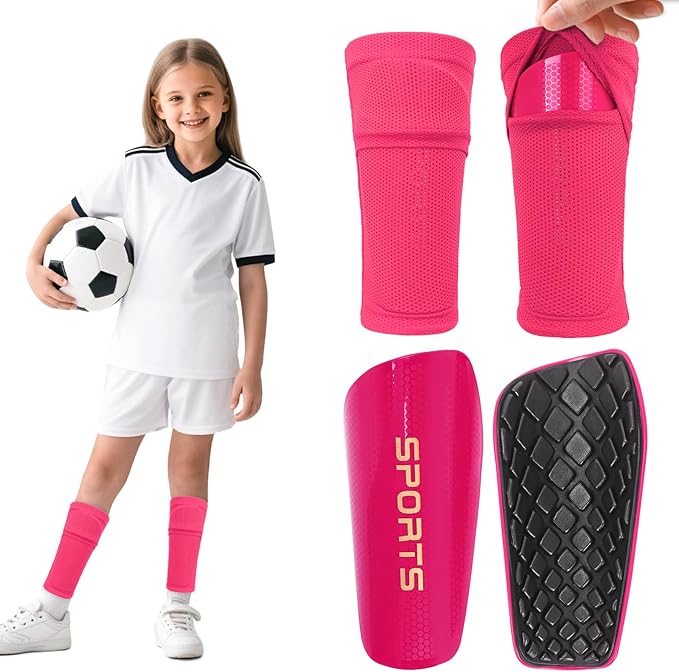 Shin Guards Soccer Kids 2025 Version High-Density Foam Soccer Shin Guard with Sleeves Shin Protective Pads for Kids Daily Practice School Competitions Outdoor Play
