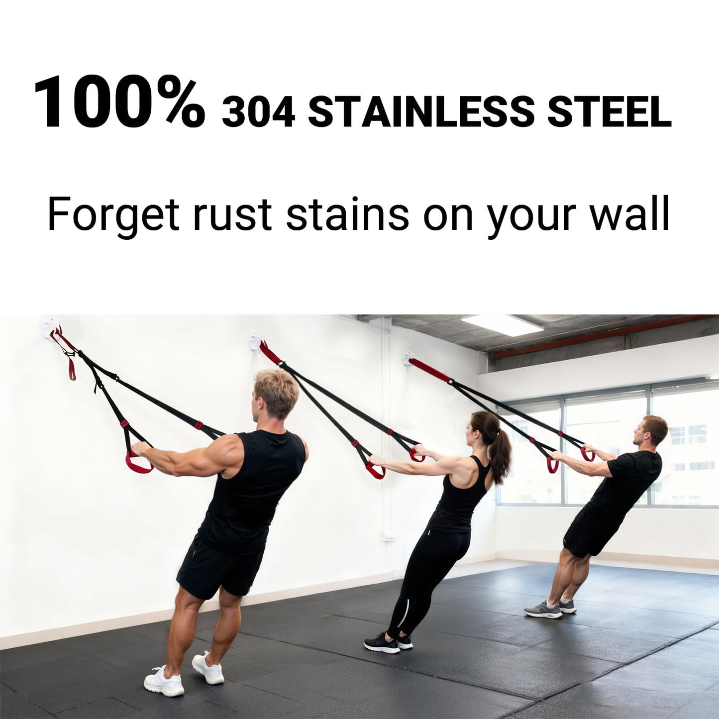 OUUO 304 Stainless Steel Wall Mount Anchor for Resistance Bands & Home Workout Straps, One-Piece Design Ceiling Bracket, Powder Coated Hook for Indoor & Outdoor Use (White)