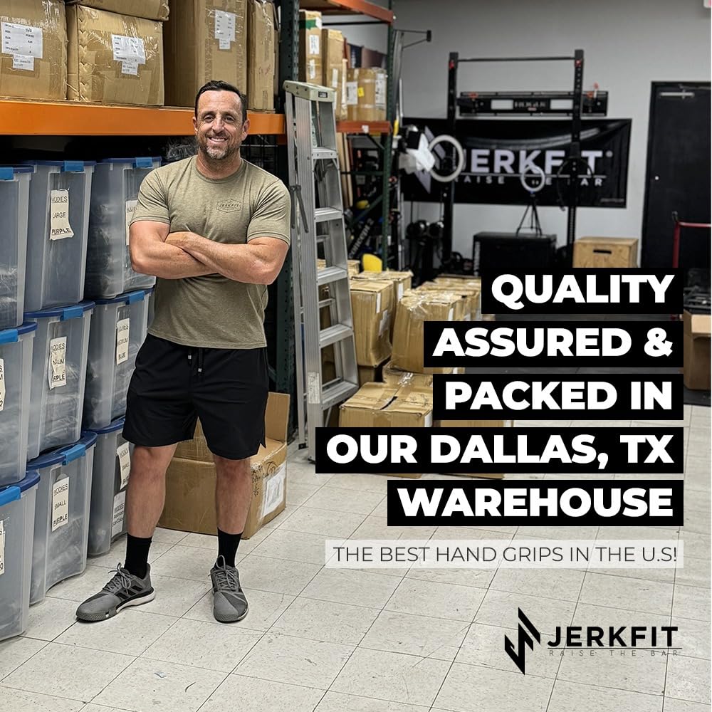JerkFit Death Grips, Lifting Straps for Deadlifts, Pull Ups, and Heavy Shrugs, with Padded Support, Palm Protection & Increased Grip for Heavy Pull Lifts (Small)