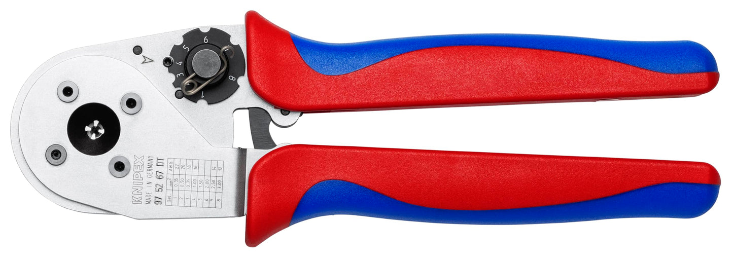 KNIPEX Tools 97 52 67 DT Crimping Pliers - Four-Mandrel For DT Contacts, 9"