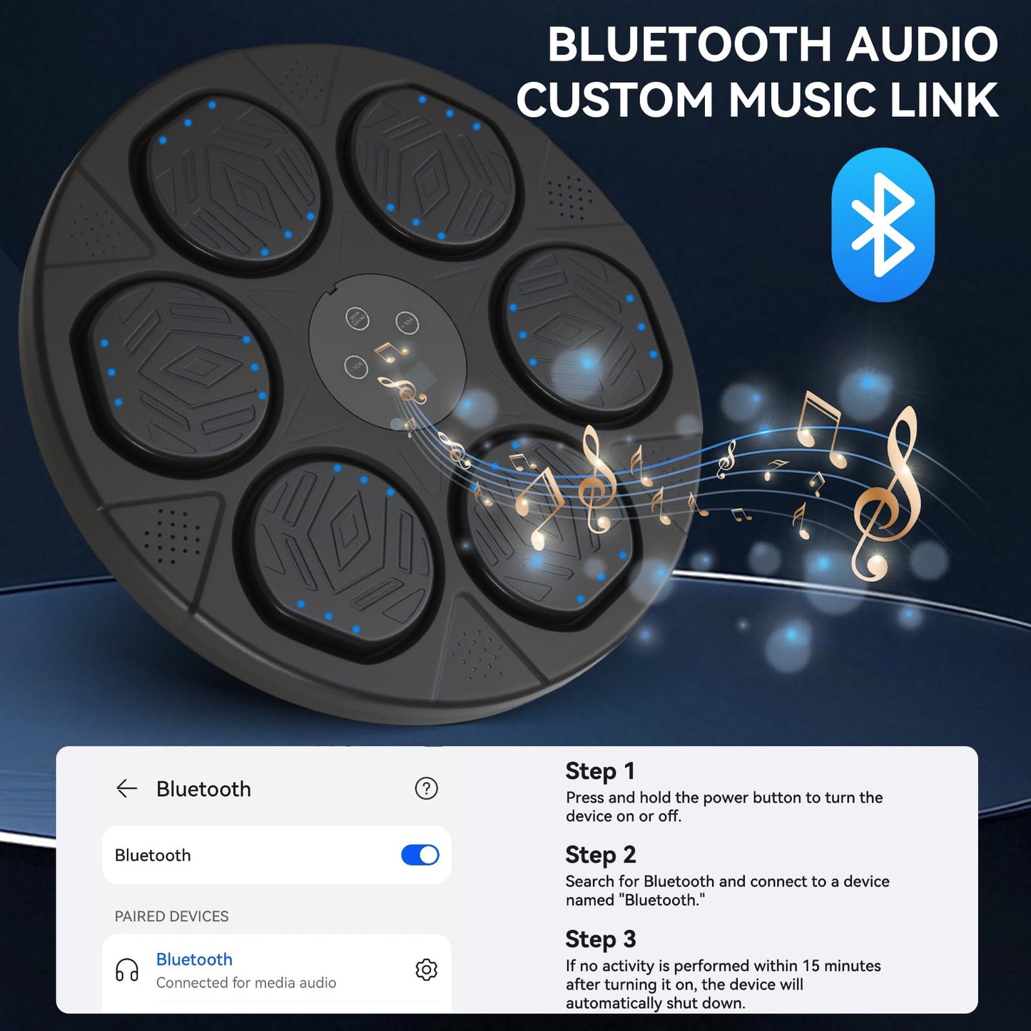 FIRINER 2025 Music Boxing Machine for Adults and Kids, Wall-Mounted Bluetooth Smart Punching Machine with Gloves, Bandages, and Head-Mounted Punching Ball, Fitness Equipment for Home, Office, or Gym