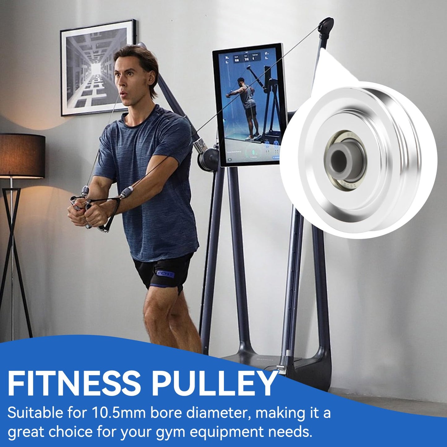 Jwthee Aluminum Pulleys for Cable Machine, 2 PCS Pulley Wheel Universal Bearing Wheel for Home Gym Exercise Machine Attachments (70mm)