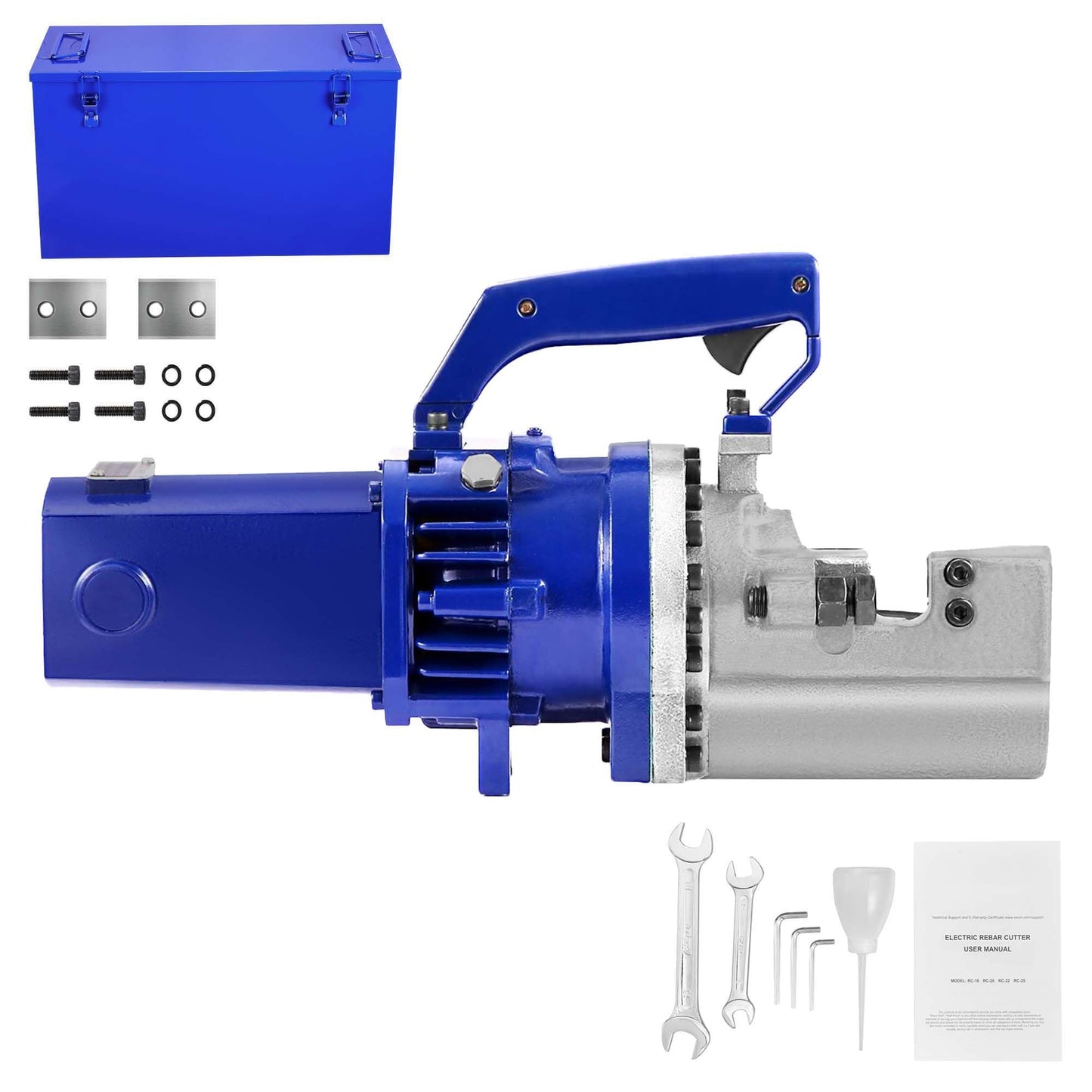 Happybuy Electric Hydraulic Rebar Cutter 1700W RC-25 110V - Portable, Cuts #8 4-25mm Rebar in 5 Seconds, with Stainless Steel Carry Case