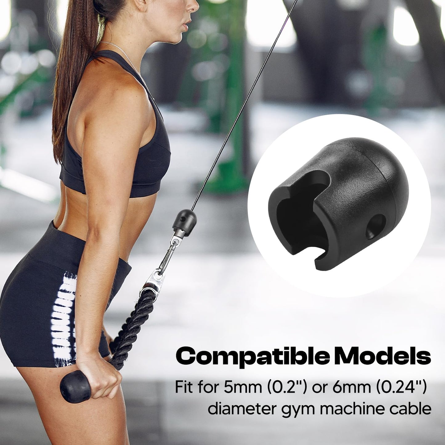 DYNWAVE Gym Machine Cable Stoppers Balls Stopper Fixing Set Weight Cable Machine Clothesline Pulley Set Terminals Heavy Duty for Exercise Workout Home, B