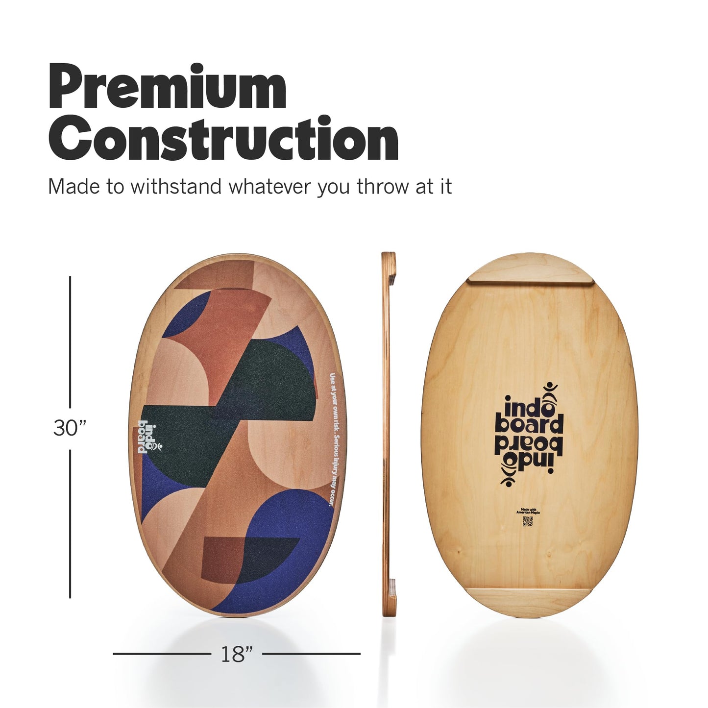 The Original Indo Board Training Package - Balance Board Trainer for Core Strength, Stability & Athletic Performance - Surfing, Skateboarding, Snowboarding, Yoga, Physical Therapy & More. Includes Board, Cushion and Roller. "Cuby" Design.
