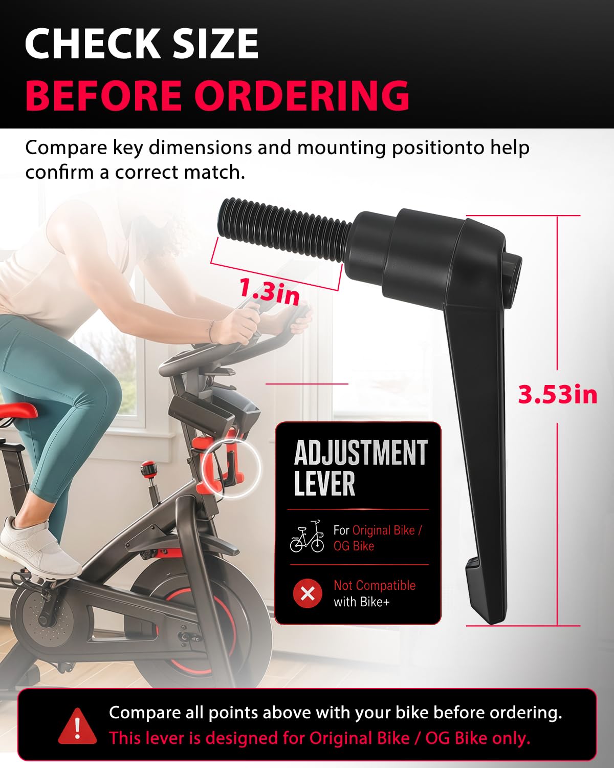 TCVG Alloy L-Handle Adjustment Lever Compatible with Peloton Bike Seat and Handlebar Height Adjustment, Exercise Bike Accessory