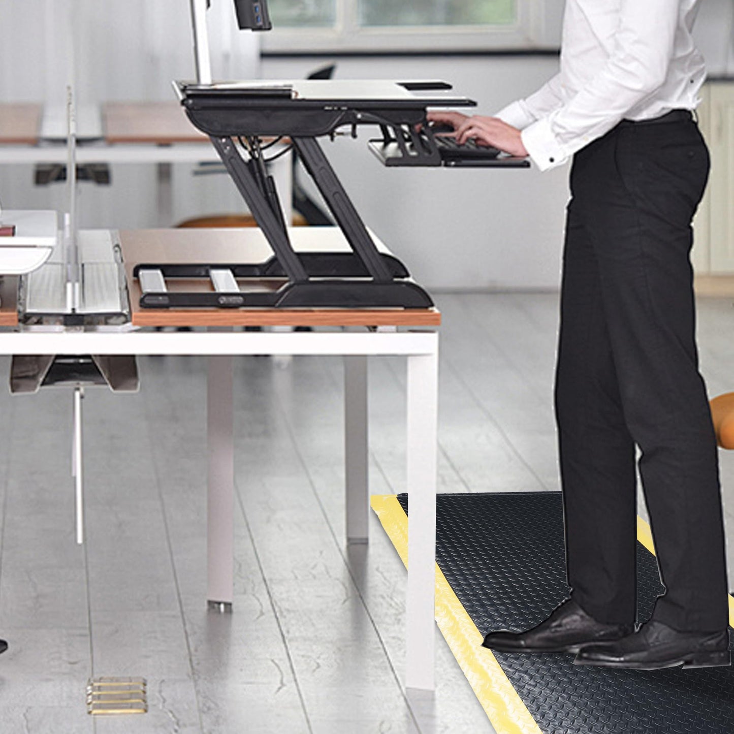 Nisorpa Anti Fatigue Mats Industrial 3' x 5' Ergonomic Standing Mat 15/16" Extra Thick Shop Floor Mat Kitchen Mats Heavy Duty Commercial Diamond Plate Support for Leg & Back Pain