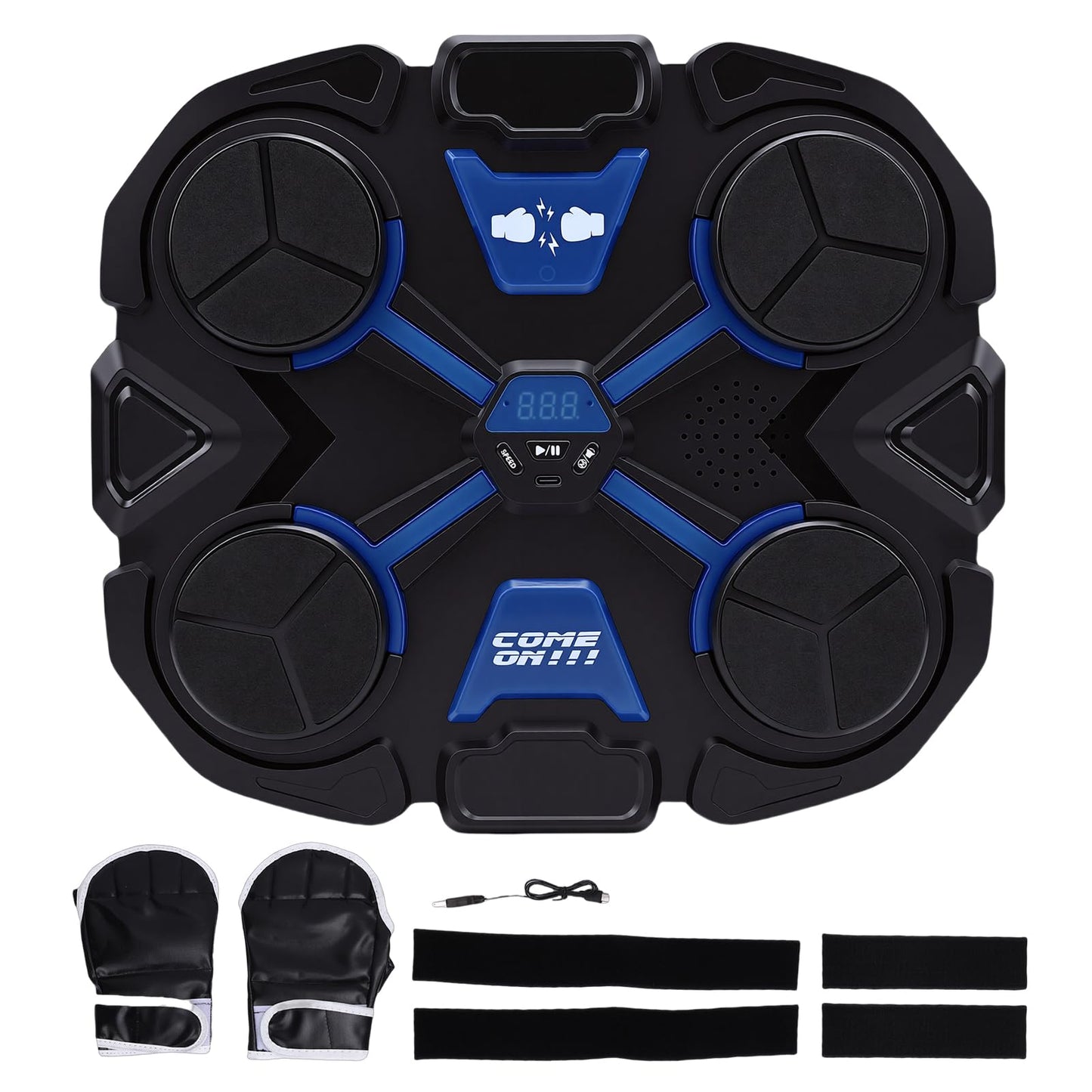 VELATEMOR Music Boxing Machine, Interactive Punching Trainer with Padded Cushion LED Counter, for Adults Kids Training Workout Stress Relief