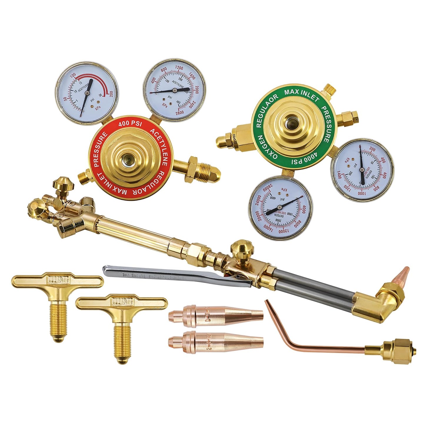 Tanqcheny 0384-0807 Journeyman 450 SR Series Cutting System Kit Including SR460-510 Gas Regulator, 315F Torch Handle, CA2460 Cutting Attachment, Cutting tips, Welding Nozzle