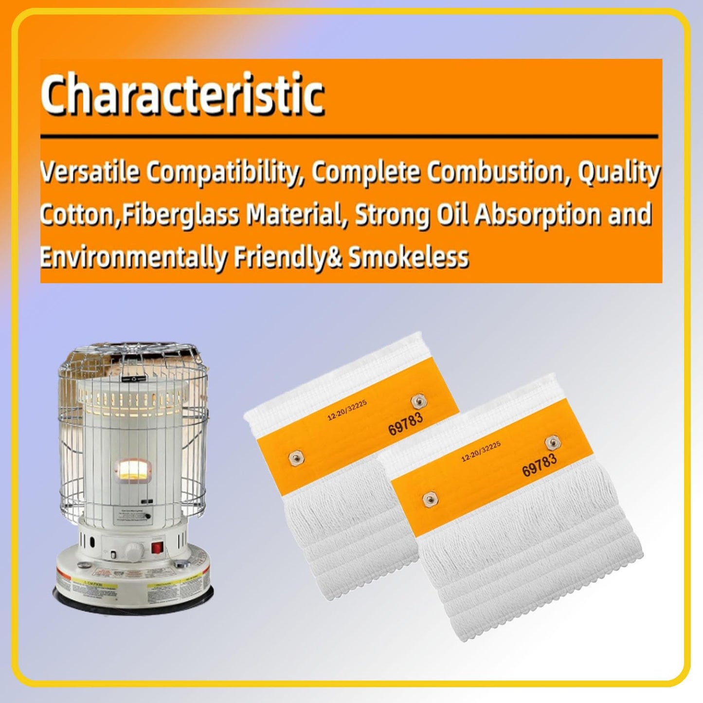 Qiutdisn 32225 Wick (2/Pack) for Kero World KW-24C DuraHeat DH-2300 Dyna-GLO CV-2300&RMC-95C Envirotemp CV-2300 Keroheat CV-2300, Heater Replacement Wicks, White.