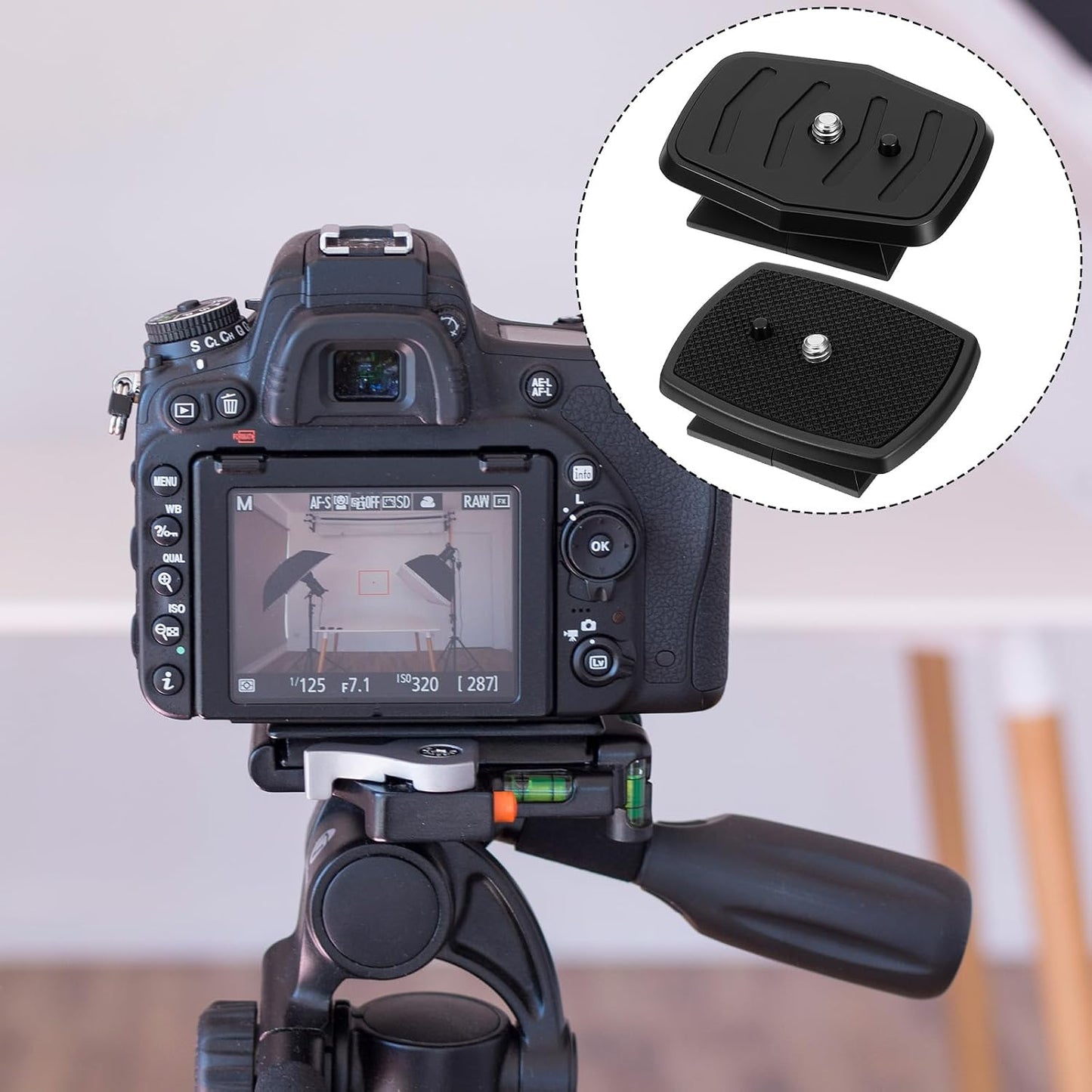 Alrhso 2 Pack 43mm 45mm Tripod Quick Release Plate Camera Mounting Adapter, and Tripods Attachment Compatible with a