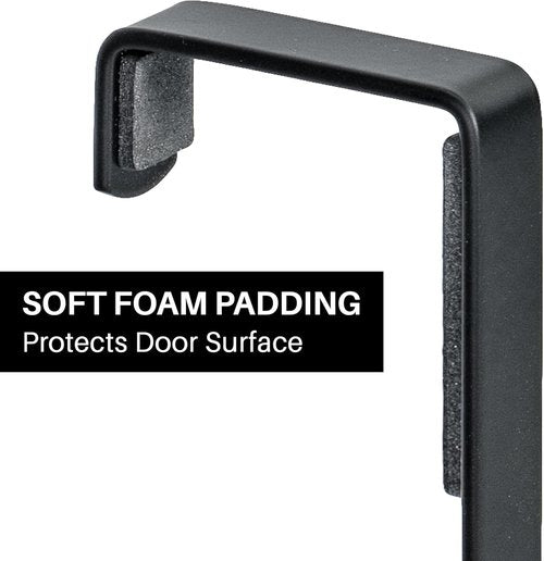 LYNK Professional® Over the Door Hooks - 14 Hook Coat Rack for Towels & Clothes - Black Finish