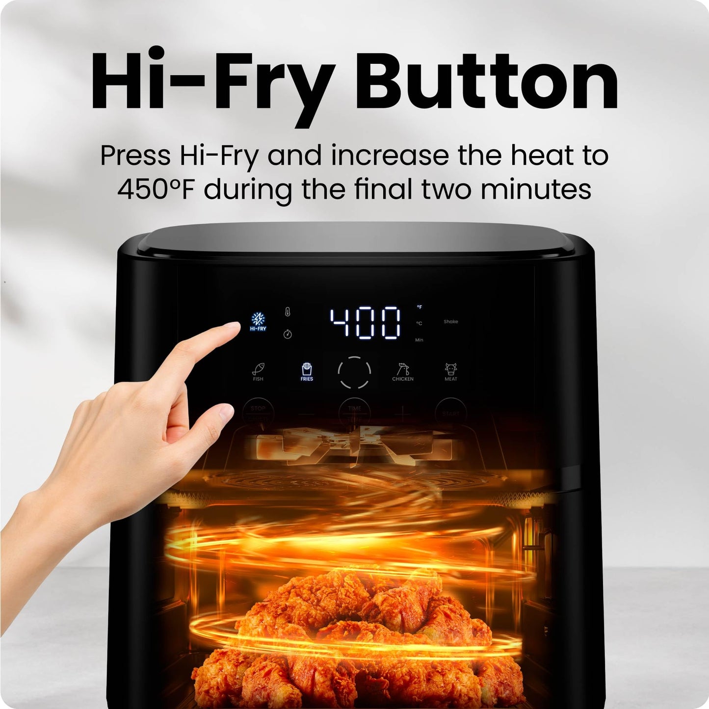 Chefman Air Fryer – 6 QT Compact Airfryer for Quick & Easy Meals in Minutes, Features Hi-Fry Technology for Extra Crisp, Touchscreen Controls with 4 Presets, Nonstick & Dishwasher Safe Basket - Black