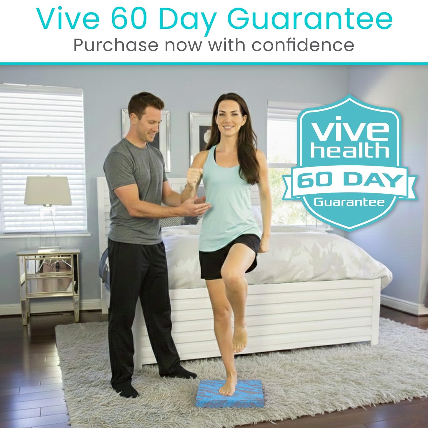 Vive Balance Pad - Foam Board Yoga Mat Block for Physical Therapy, Stability, Workout, Knee and Ankle Exercise - Equipment for Strength Training, Rehab - Large Floor Pad for Adults, Kids