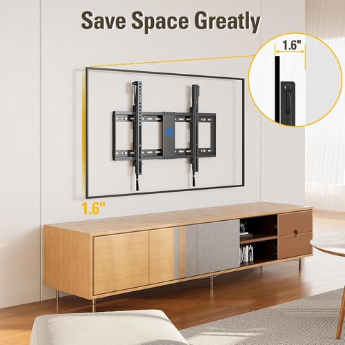 Mounting Dream Tilt TV Wall Mount - Fits 42-70 Inch TVs, 20° Tilt, VESA 200x100 to 600x400mm, 132 lbs Capacity