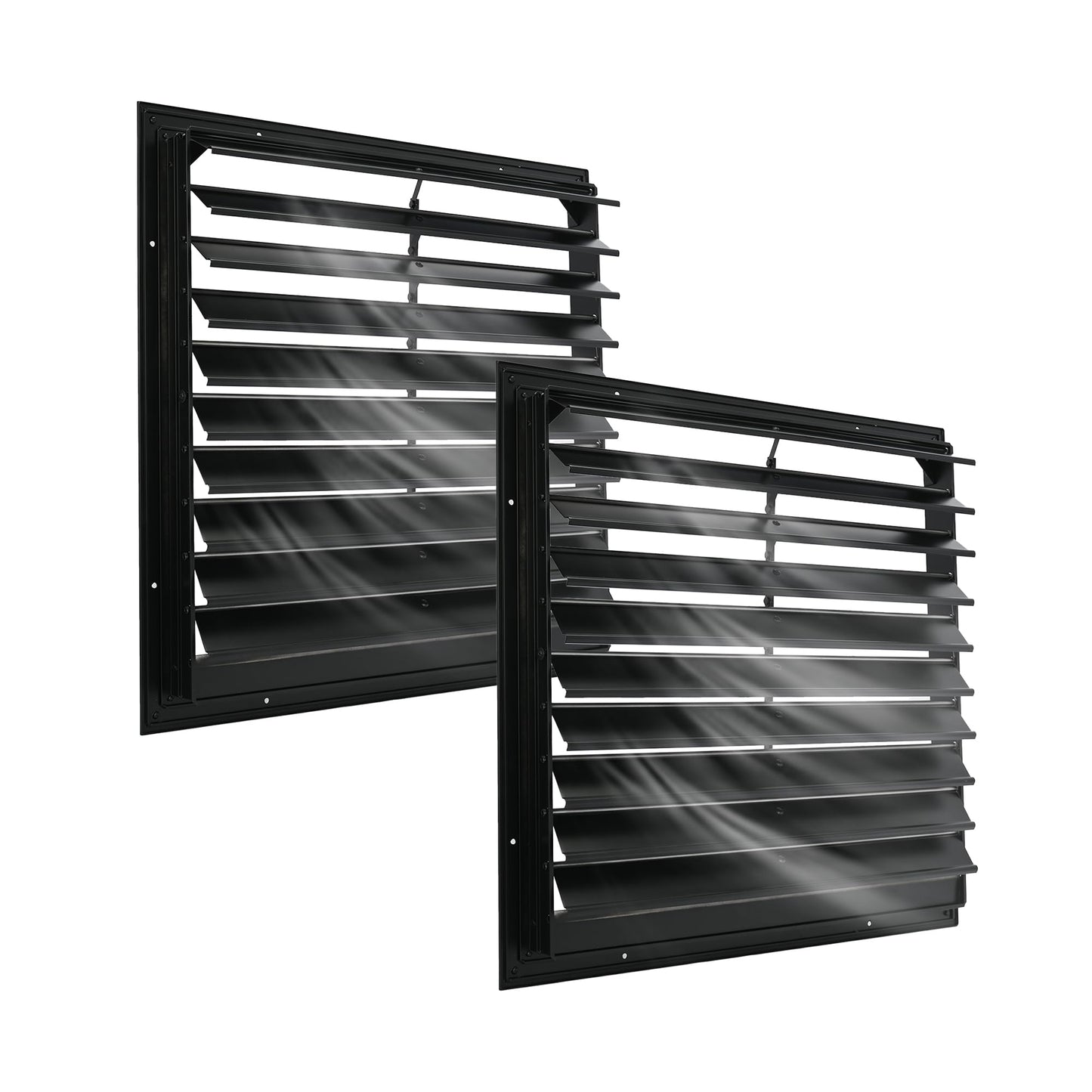 AIWFL 20 Inch Aluminum Automatic Gravity Shutter Louver Vent, 2 Pack Square Automatic Exhaust Shutter Louver Vent for Greenhouses, Garages, Attics, Workshops, Barn