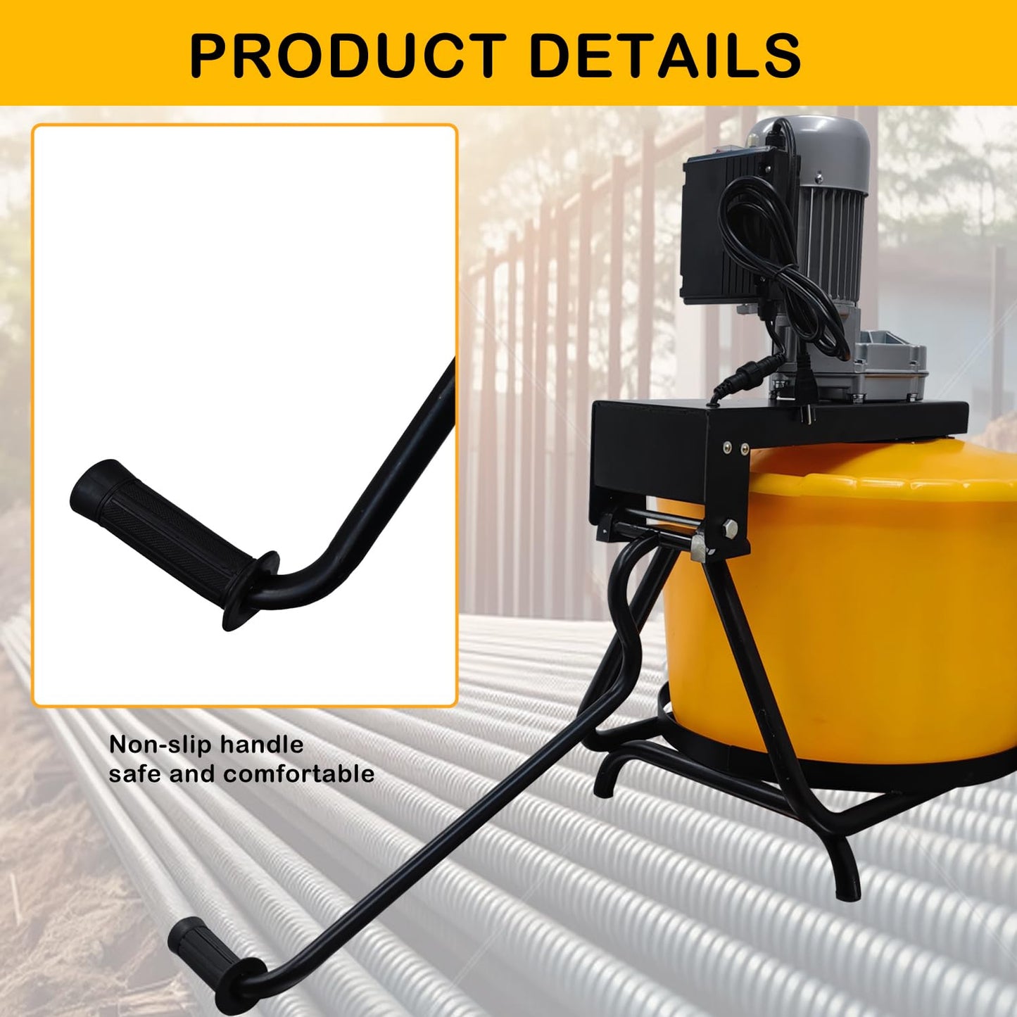HayWHNKN 2.3 Cu.Ft Electric Concrete Mixer Flat Mouth Cement Mixing Machine Concrete Mortar Cement Mixer with Wheels for Cement Sand Rack