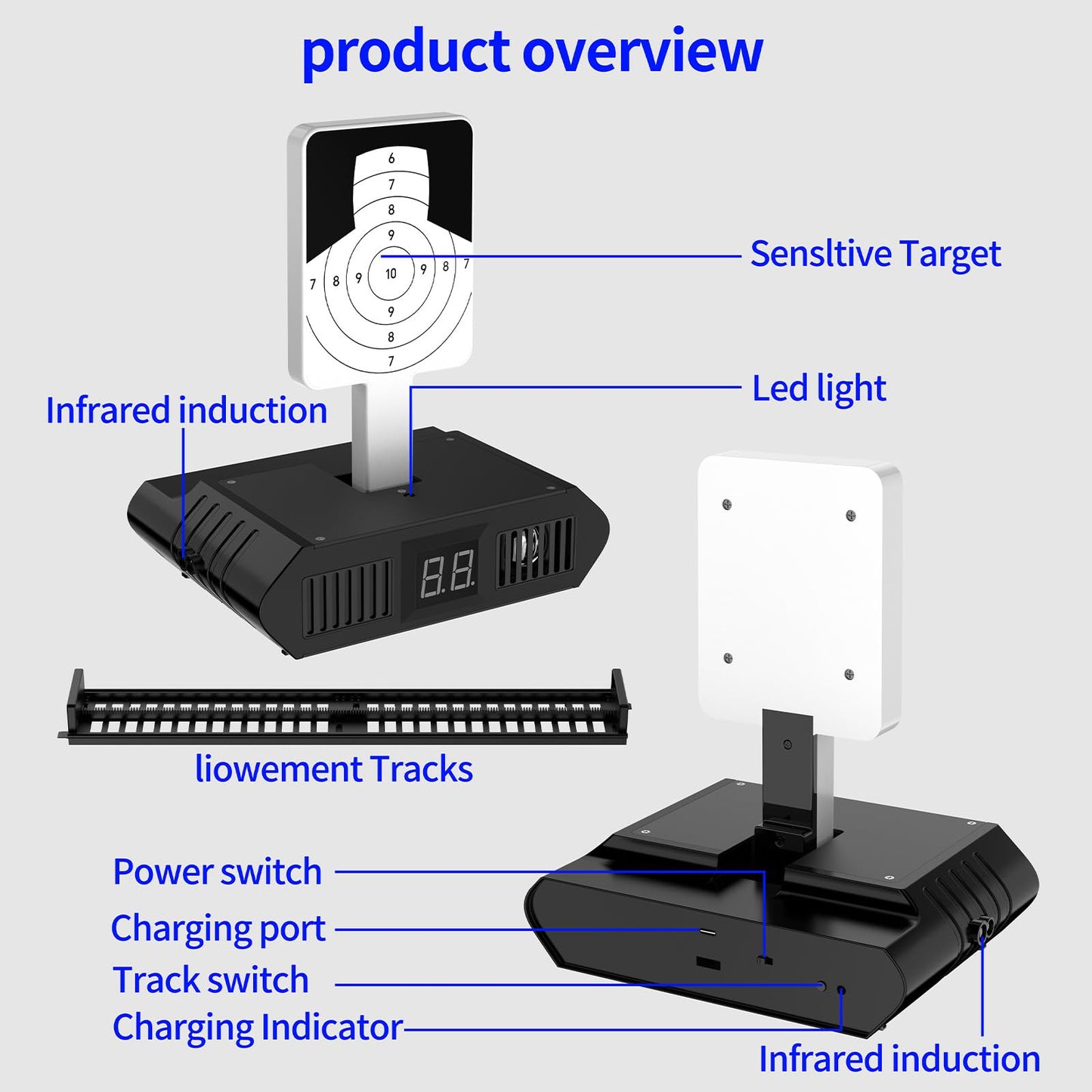 Tipfun Portable Laser Trainer Target with Moving Track