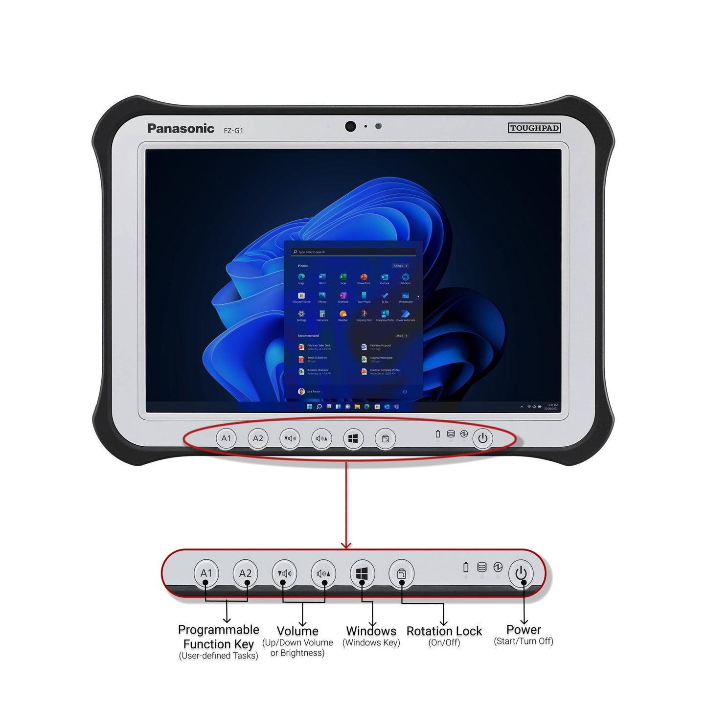 Panasonic Toughpad FZ-G1 MK4, Rugged Tablet, i5-6th Gen, 10.1 inch Touchscreen, 8GB, 256GB, 4G LTE, Insertable Smart Card Reader, Long Life Battery, Windows 11 Pro (Renewed)
