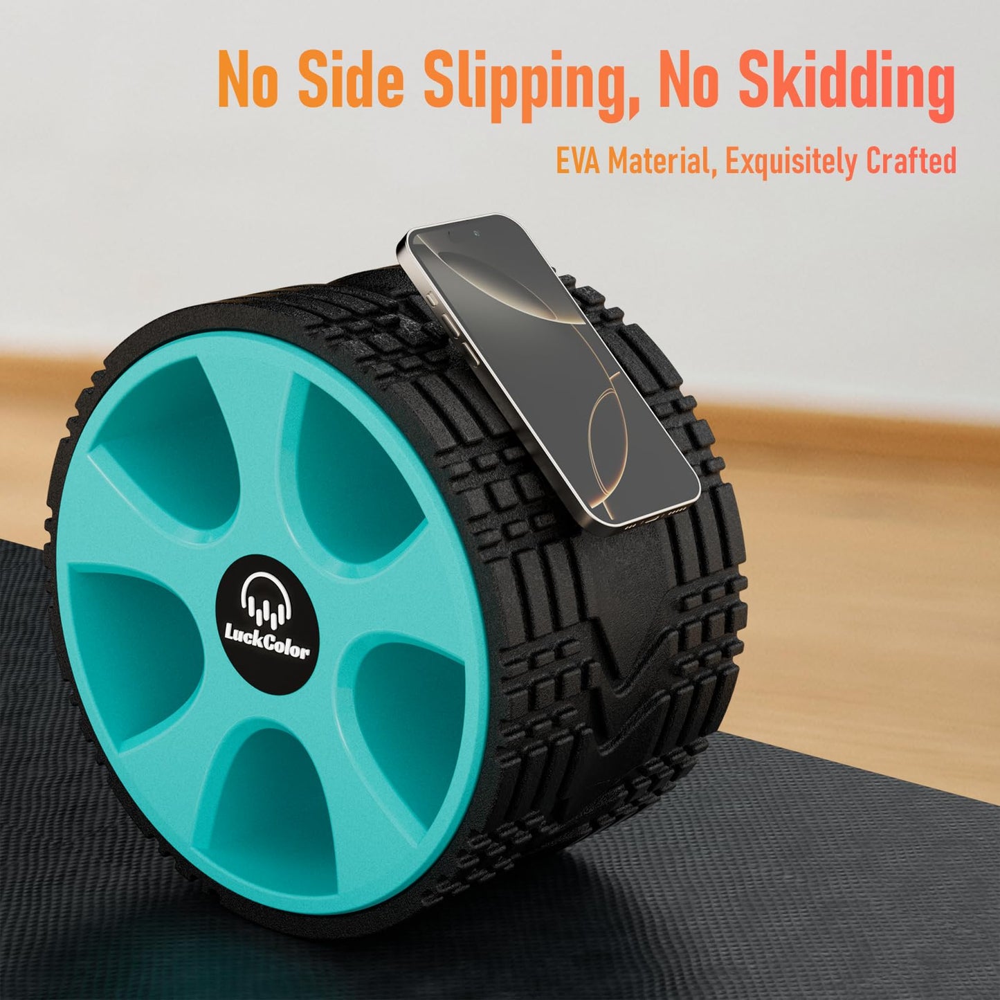 Back Roller, Back Wheel Targeted Back Pain Relief, Yoga Wheel Muscle Massage, Foam Roller for Trigger Point Therapy Physical, Stretching & Exercise, 880lbs Capacity, 10 Inch (Black+Acid Blue)