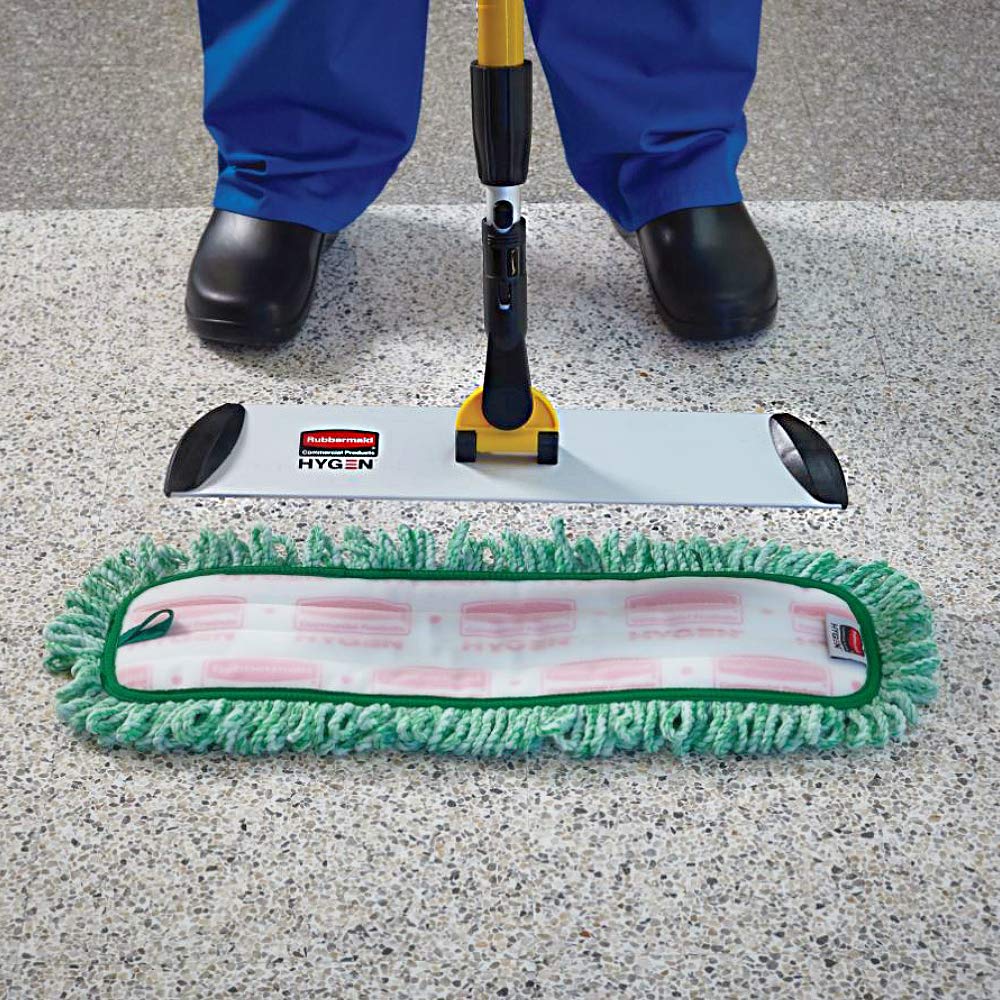 Rubbermaid Commercial Products HYGEN Microfiber Quick-Connect Mop Frame 18 inch Silver for Janitorial/Professional/Industrial Cleaners for Heavy-Duty Floor Cleaning/Mopping/Dusting