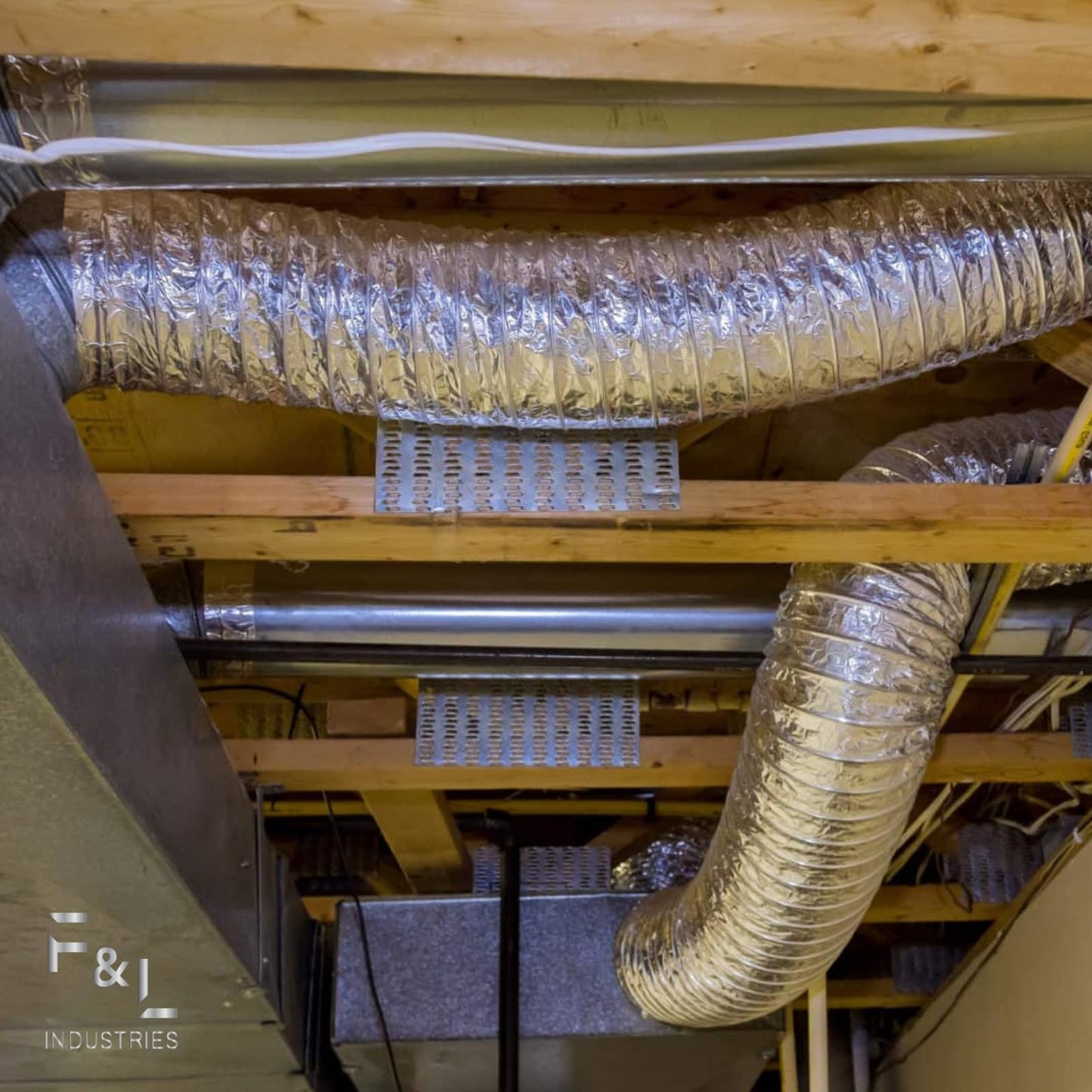 F&L Insulated Flexible HVAC Air Duct 8 10 12 14 Inch – Heavy Duty Flex Ducting for AC Heating Cooling Ventilation Systems, Residential & Commercial Use (14 in 25 FT)