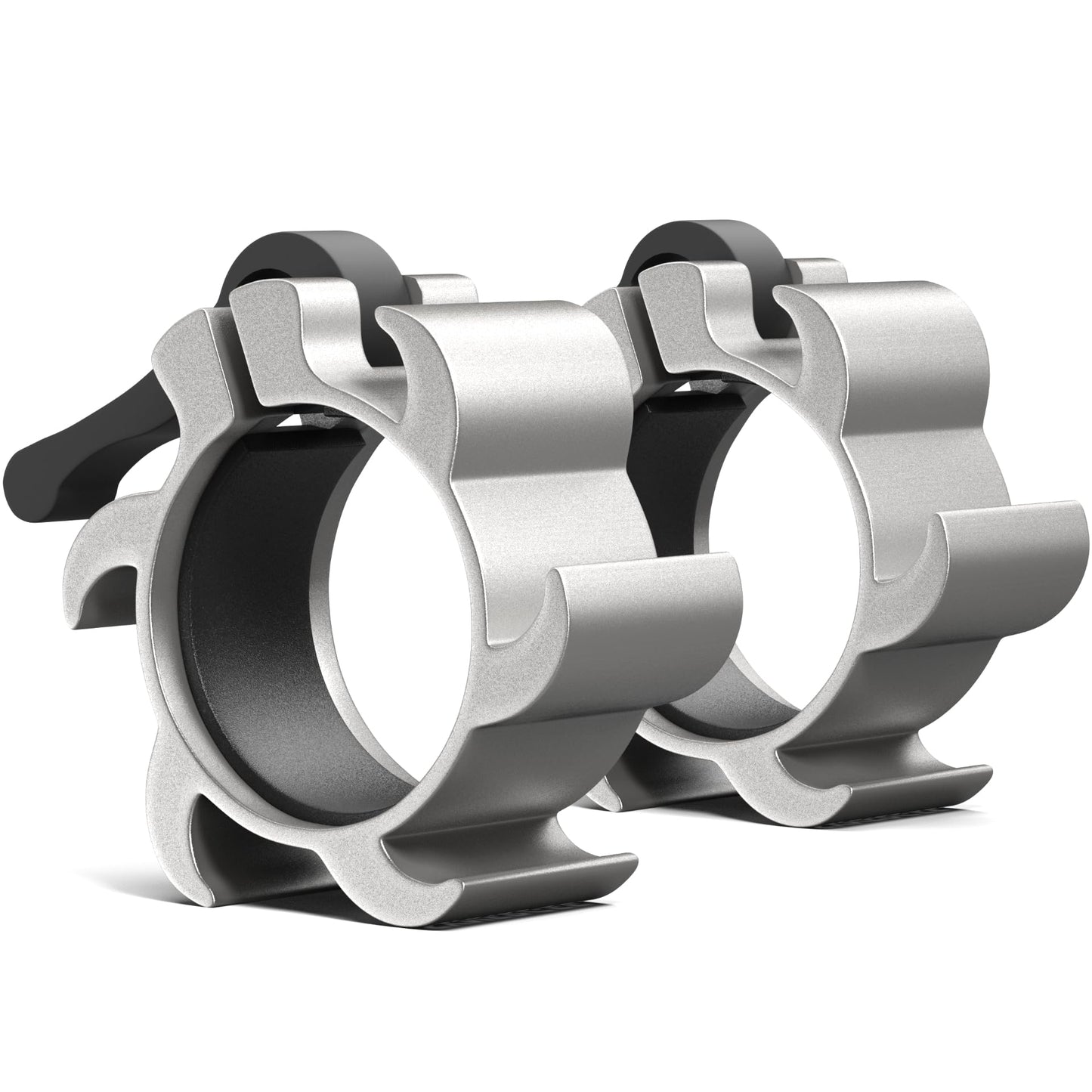 Synergee Silver Aluminium Barbell Collars Locking 2" Weight Clamps