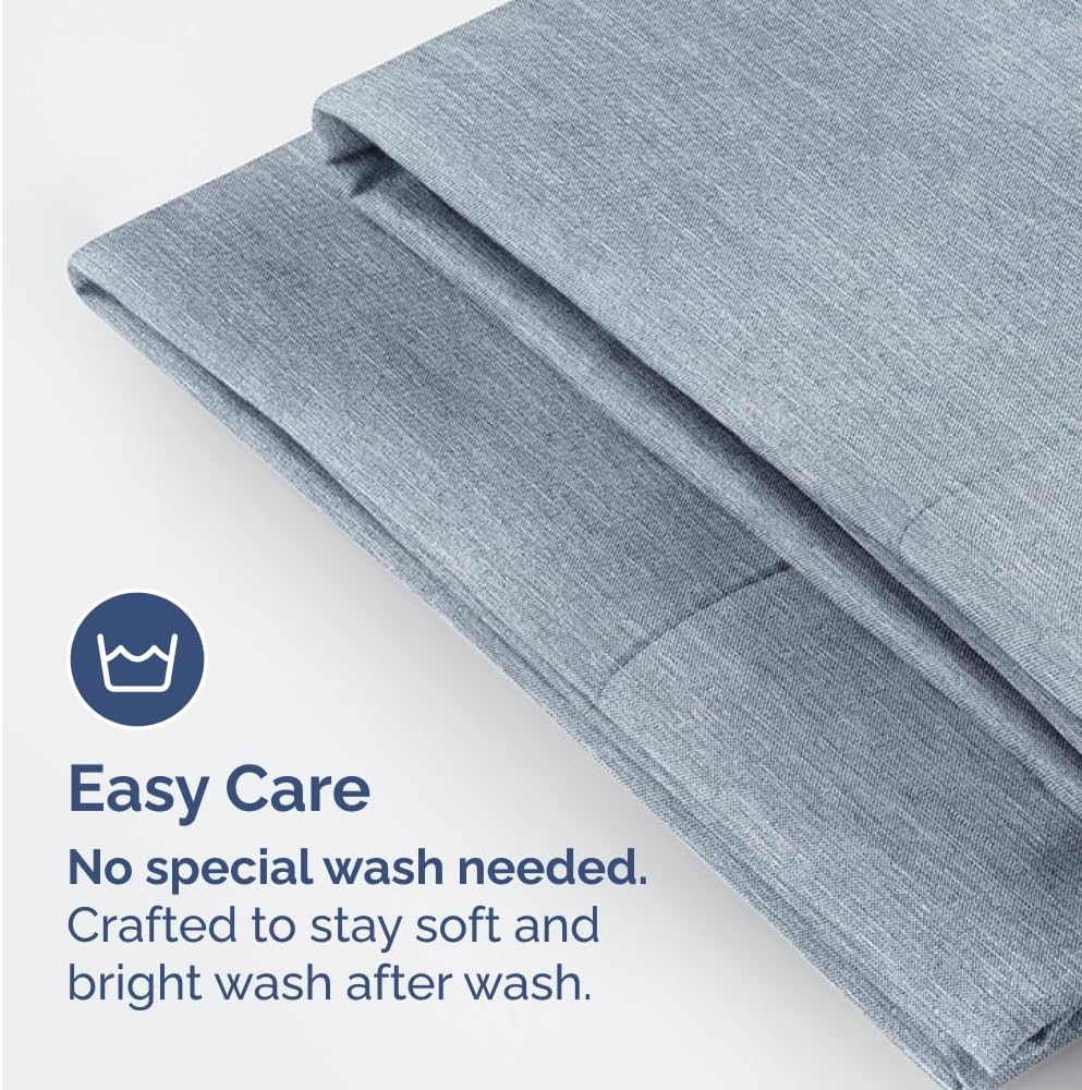 Skiennix Body Pillowcases Set of 4 | Soft, Breathable 20x54 Long Pillow Covers - Fade-Free & Machine Washable (Heathered Blue)