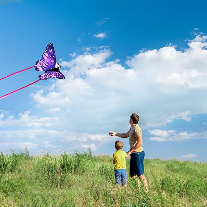 Large Butterfly Kite for Adults and Kids Ages 4-8 & 8-12 Easy to Fly, 55''X28'' Single Line Kite for Outdoor, Park or Beach.