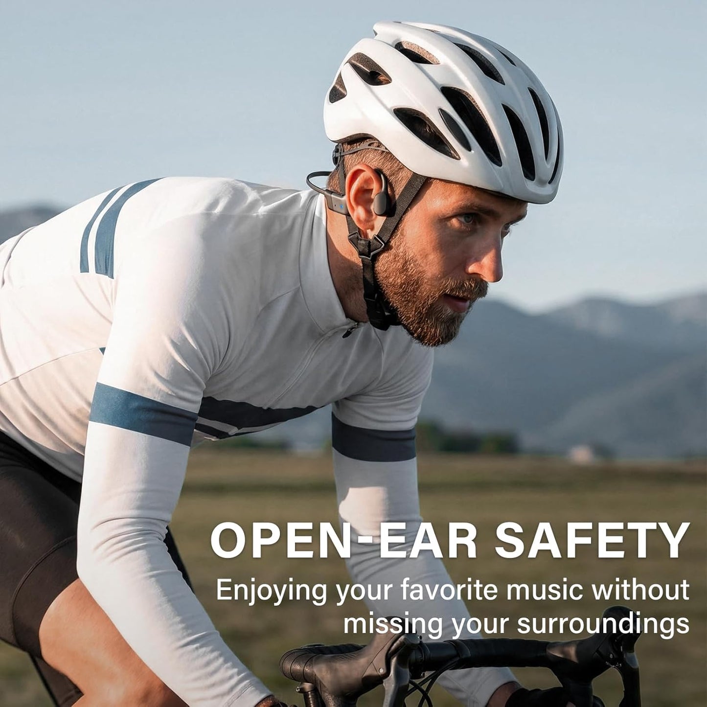 Rakklor 5.4 20 IPX5 Bone Conduction Headphones, Open-Ear Bluetooth Sport Headphones with Mic Hour Playtime, Waterproof